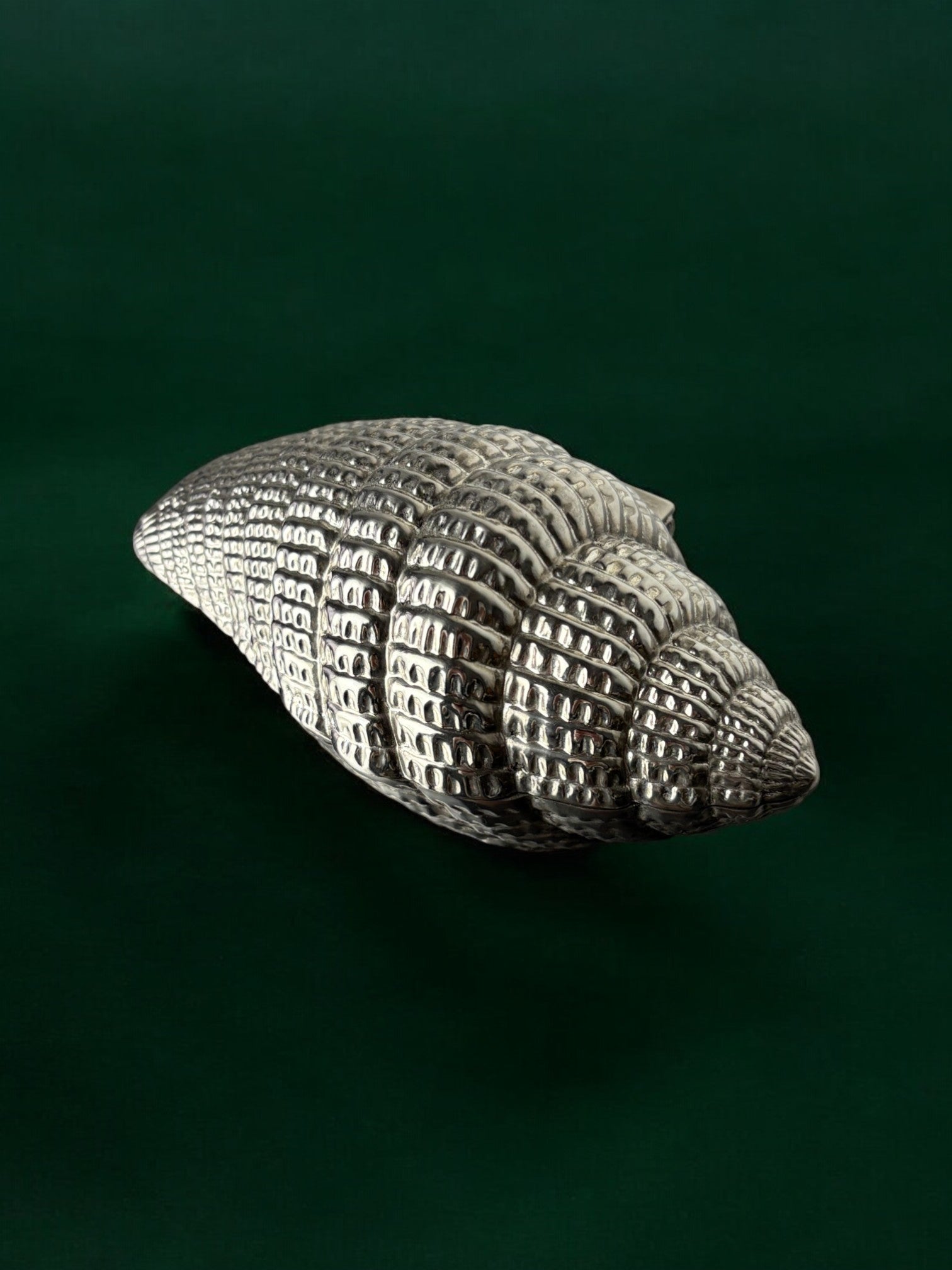 Shell jewelry box, silver plated, Italy, 1970's