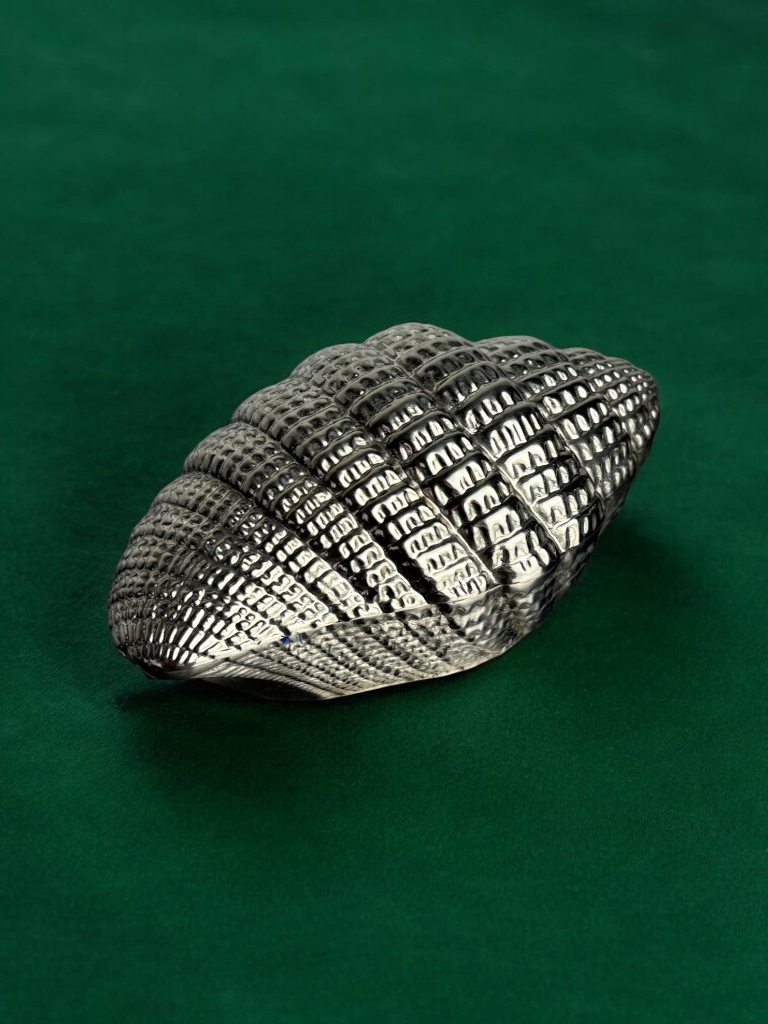 Shell jewelry box, silver plated, Italy, 1970's