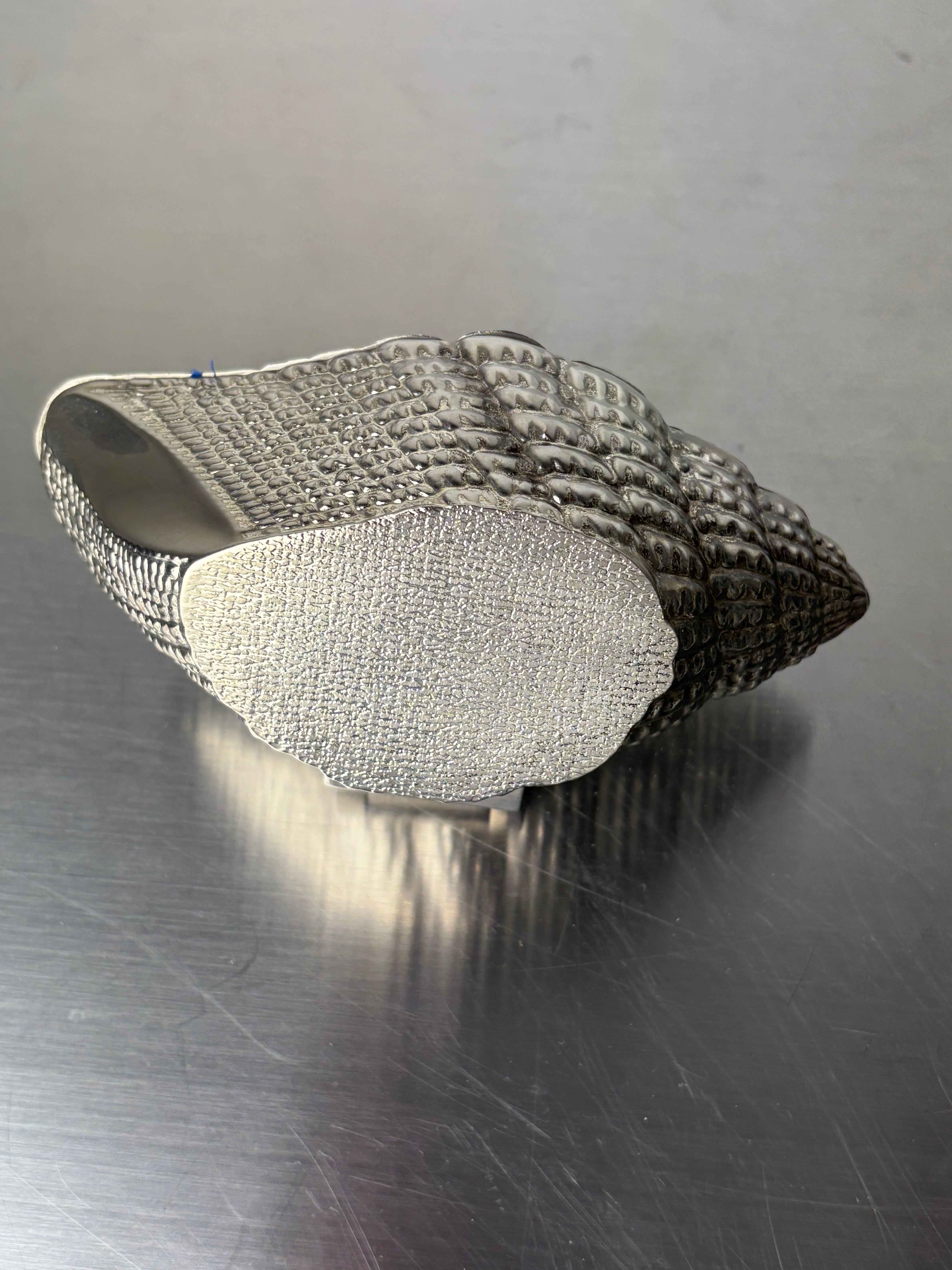 Shell jewelry box, silver plated, Italy, 1970's