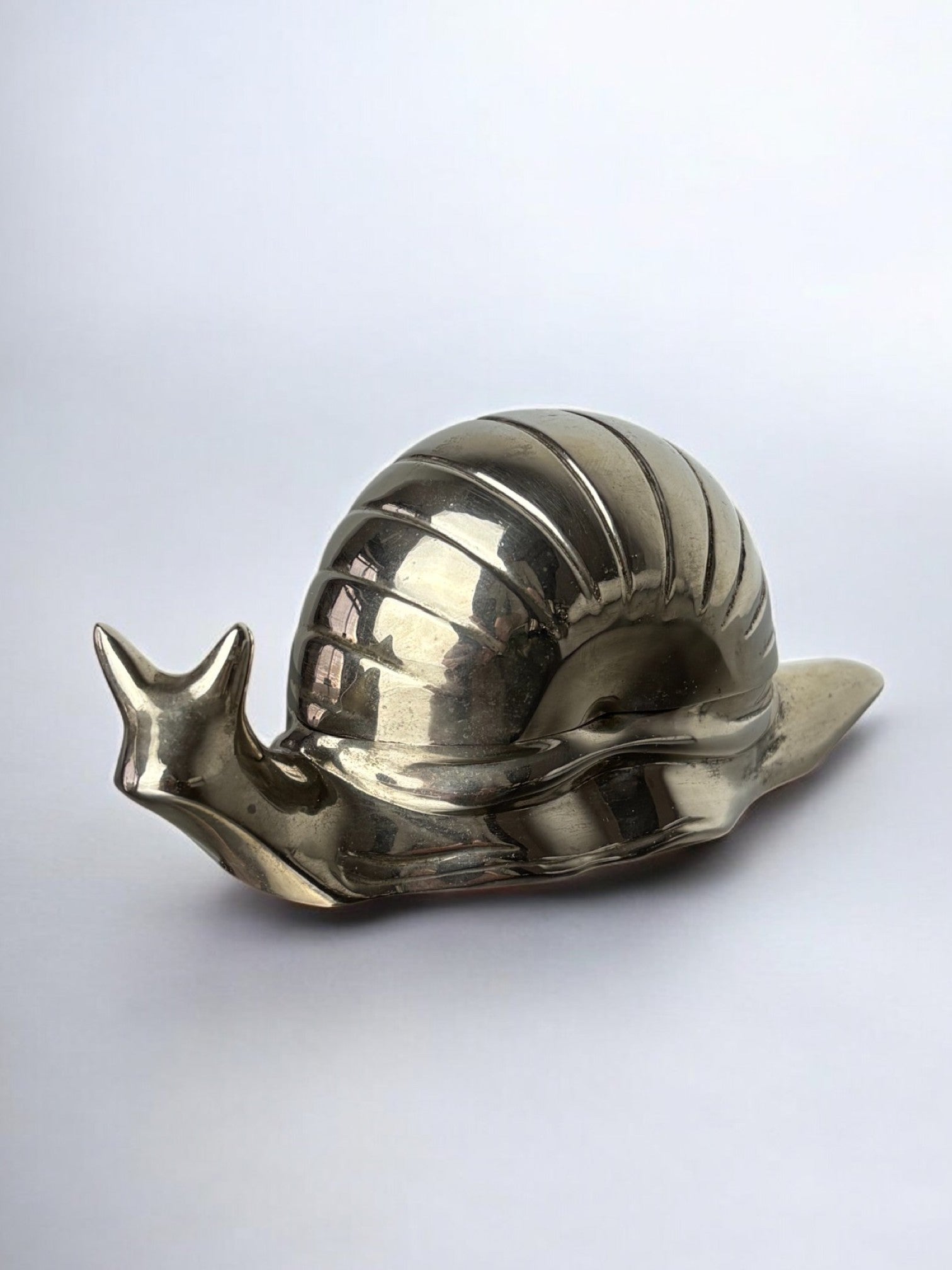 Snail jewelry box, silver plated, Italy, 1970's