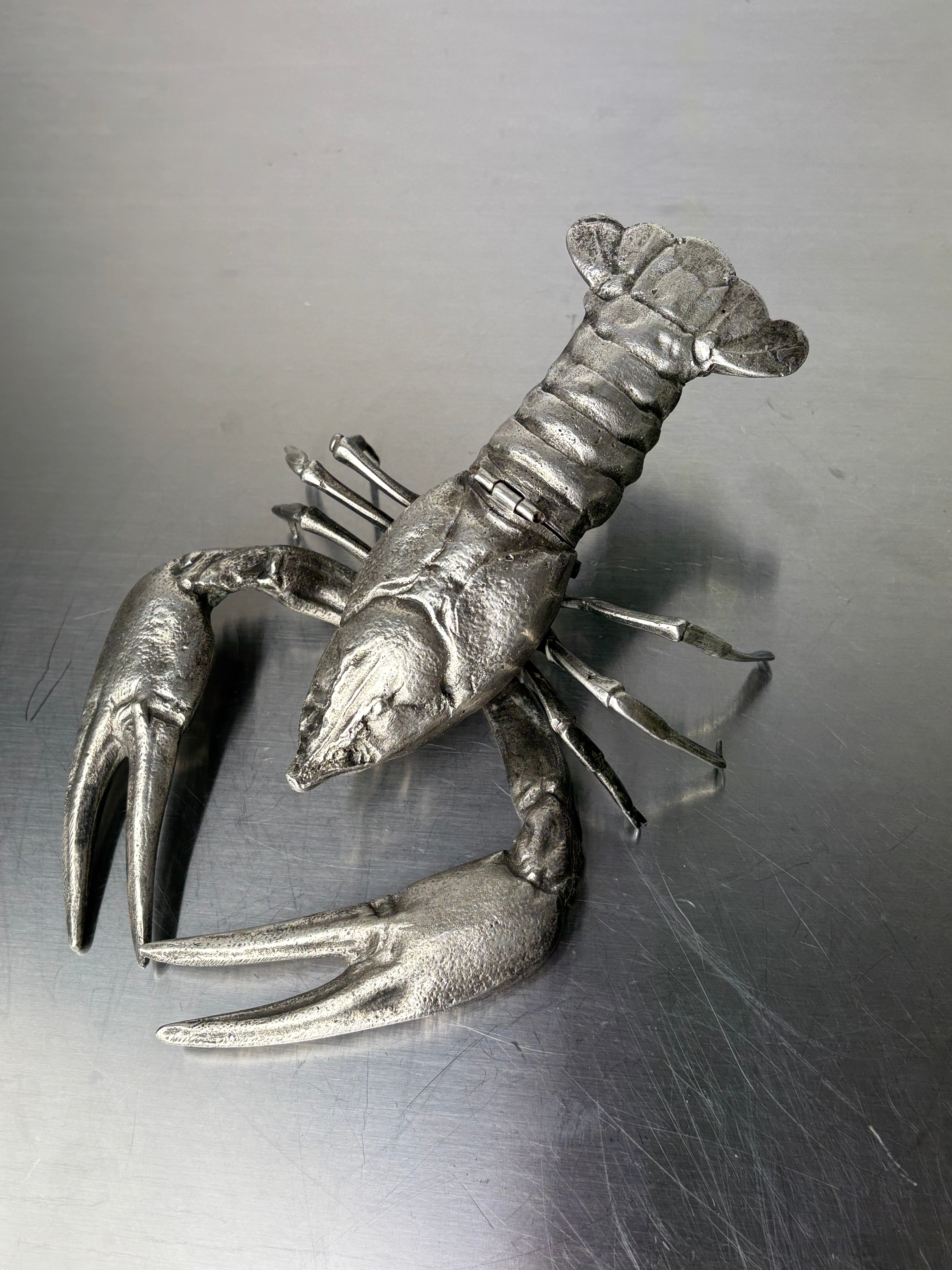 Lobster jewelry box, silver plated, Italy, 1950's