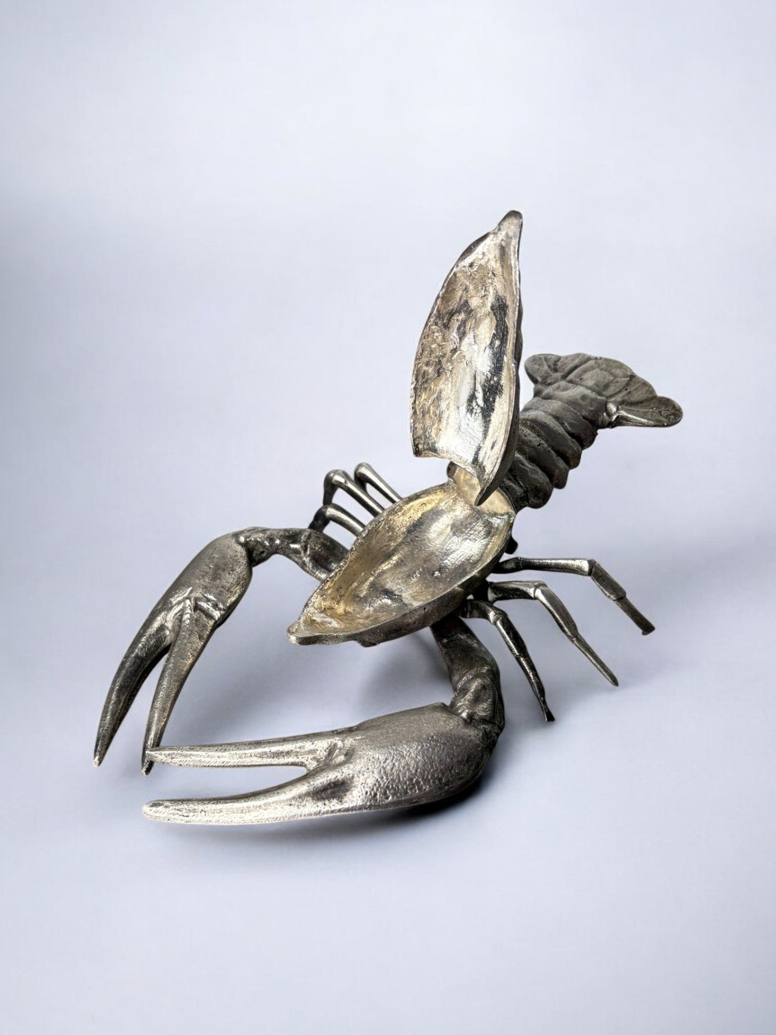 Lobster jewelry box, silver plated, Italy, 1950's