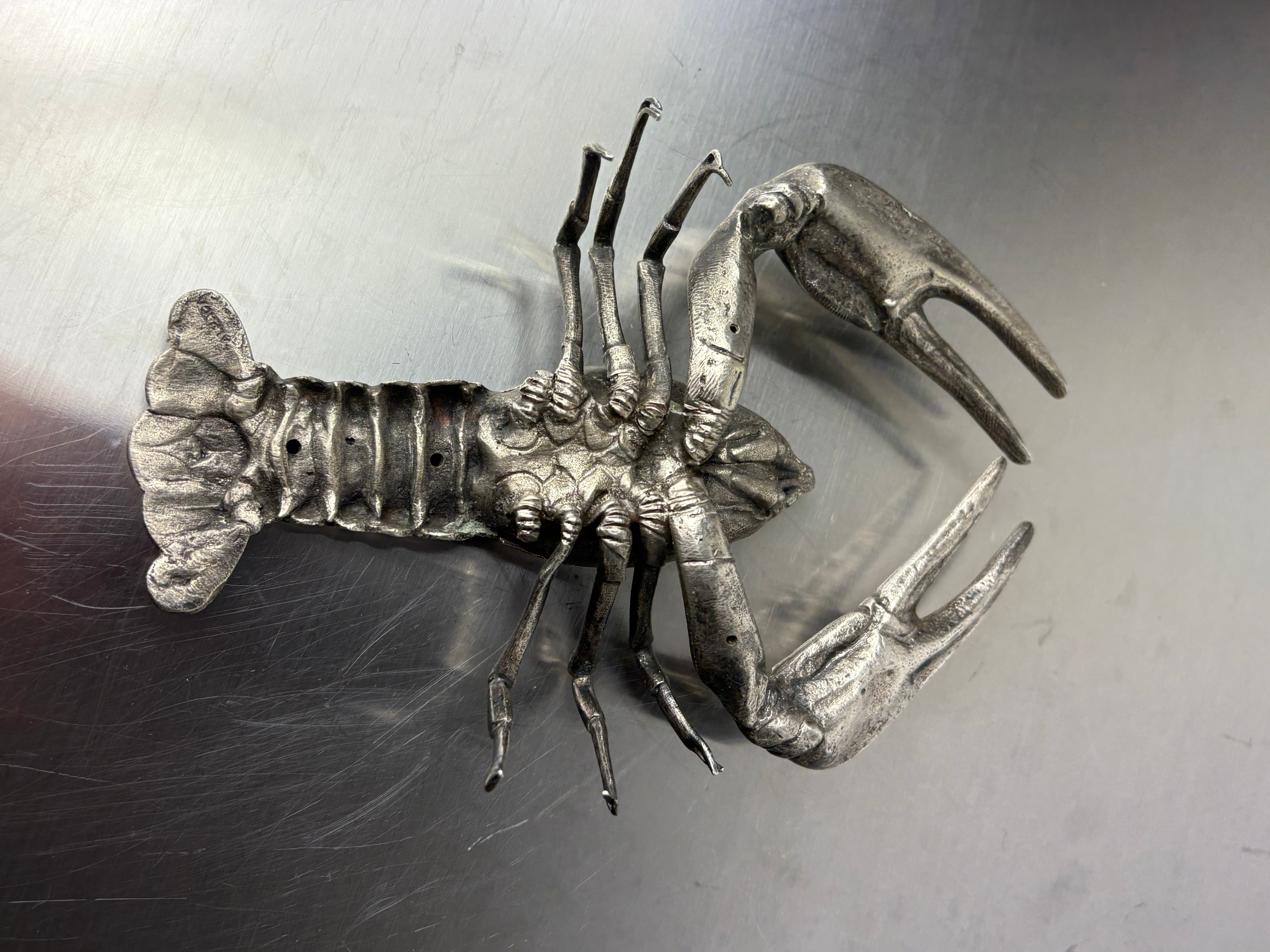 Lobster jewelry box, silver plated, Italy, 1950's