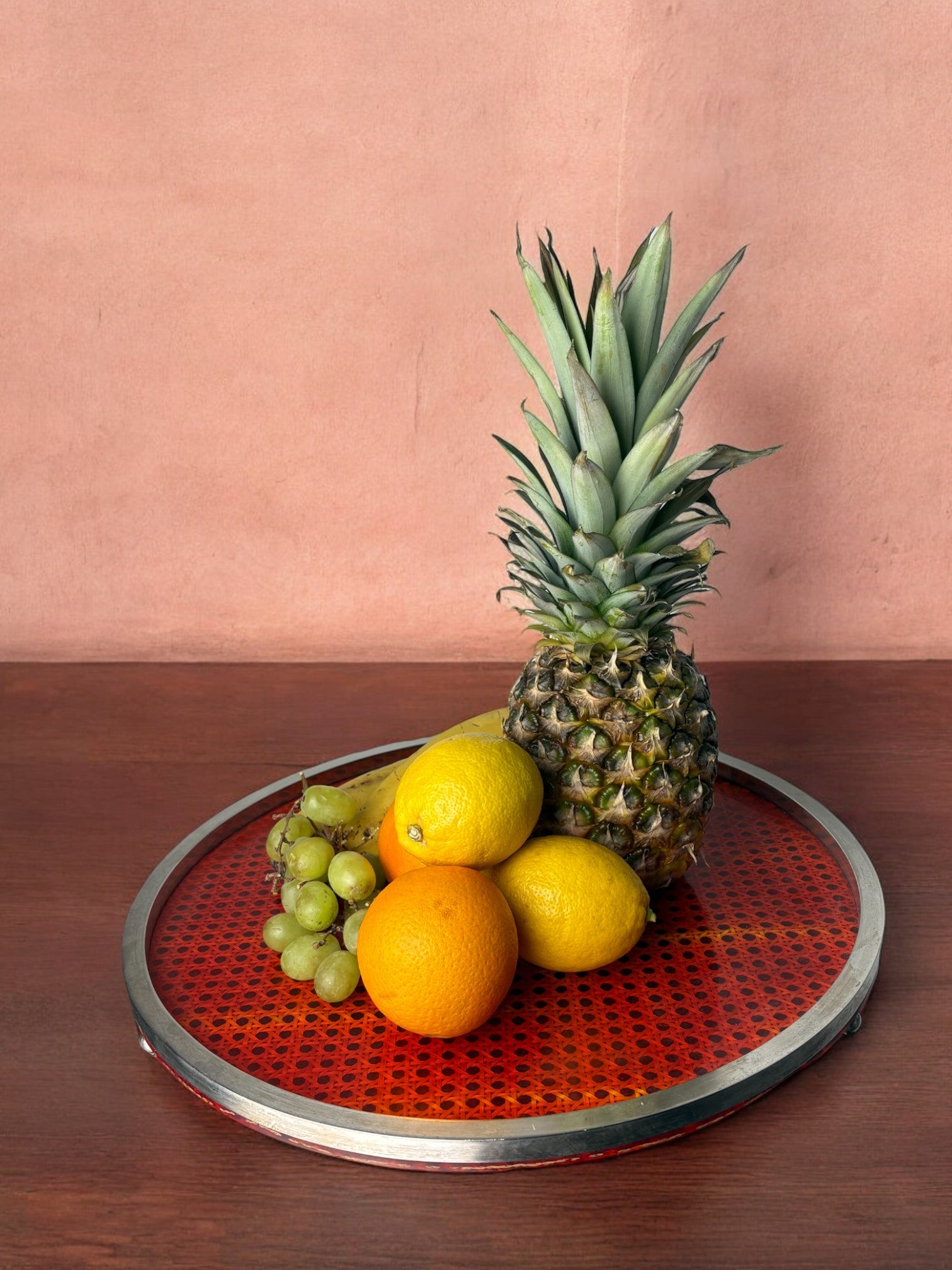 Christian Dior Style Lucite & Rattan Centerpiece, Italy, 1970's