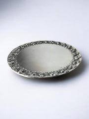 Art deco Floral Circular tray, solid aluminium, Spain, 1960's