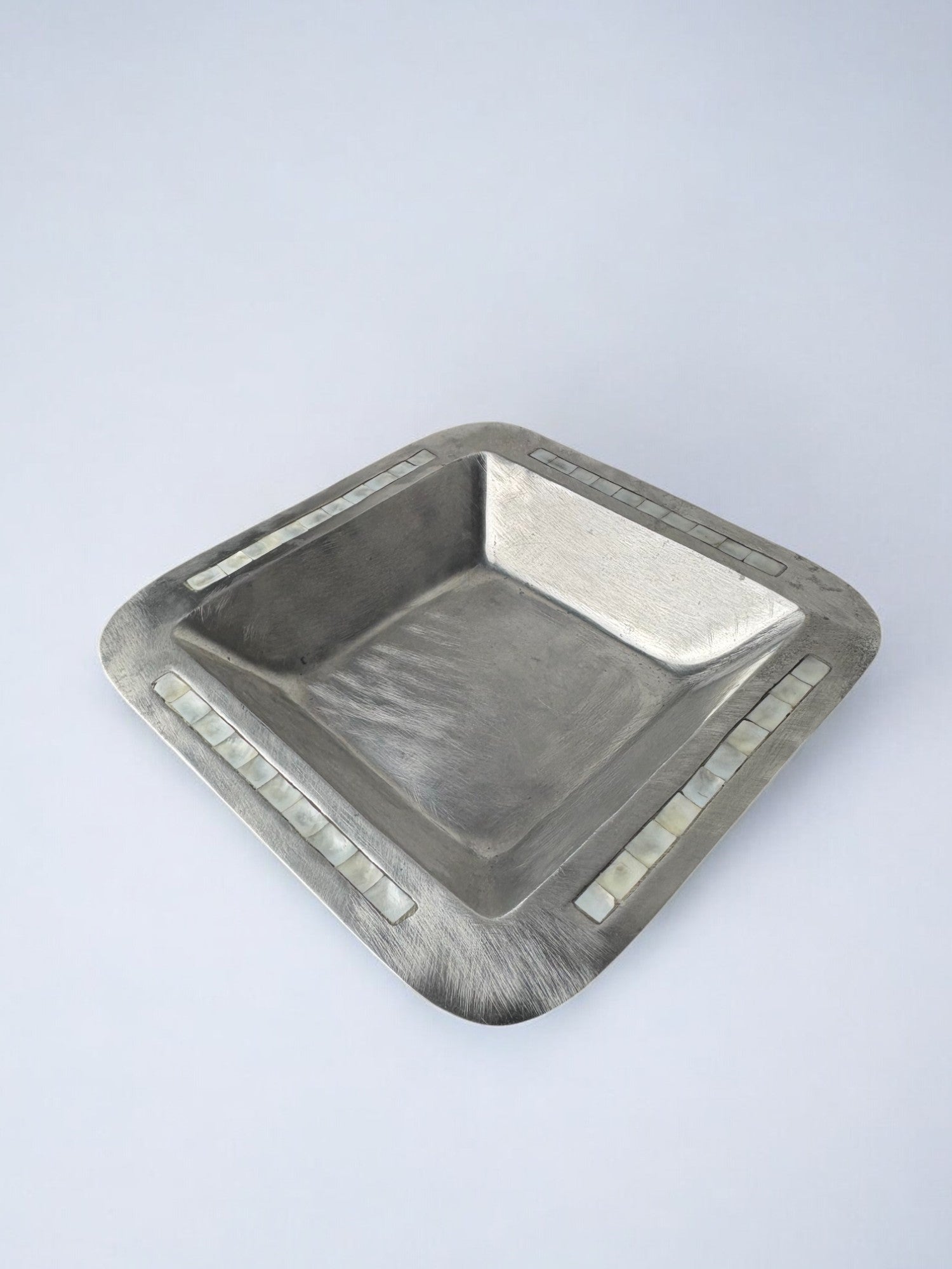 mother-of-pearl & aluminium centerpiece, Italy, circa 1980s