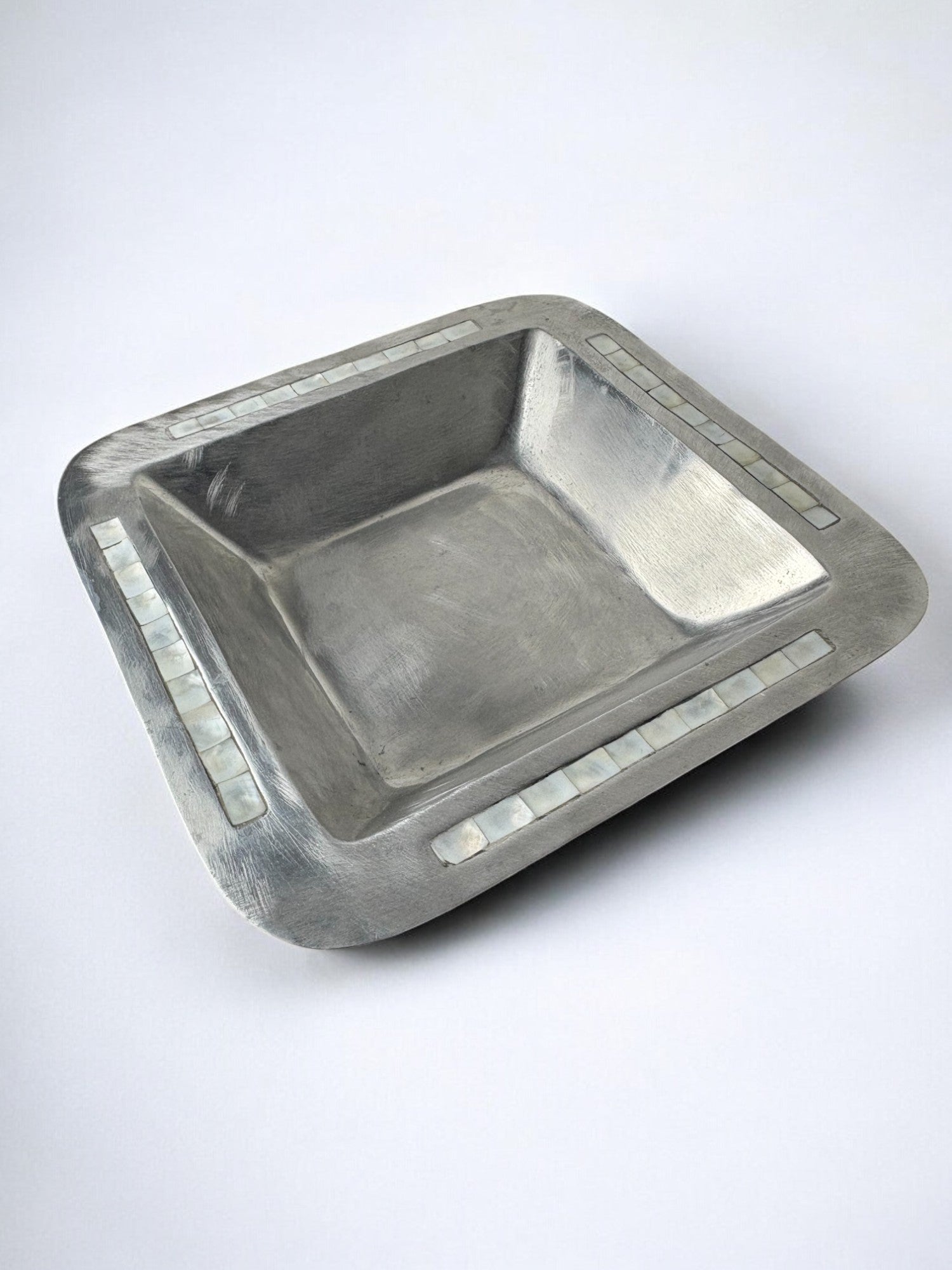 mother-of-pearl & aluminium centerpiece, Italy, circa 1980s