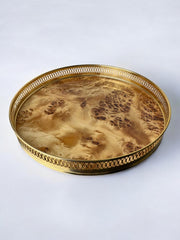 Aldo Tura Style tray in Lucite burl wood, Italy, Circa 1970