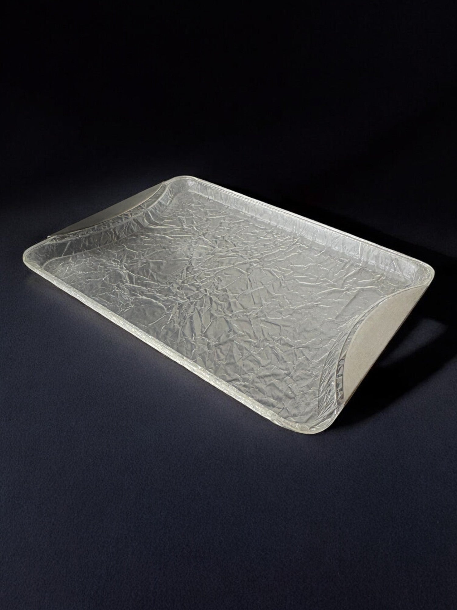 Willy Rizzo Style Ice Effect Lucite Tray, Italy, circa 1970's