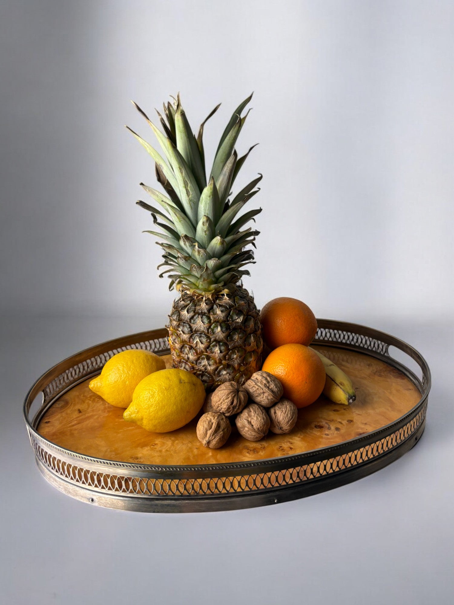 Aldo Tura Style tray in Lucite burl wood, Italy, Circa 1970's