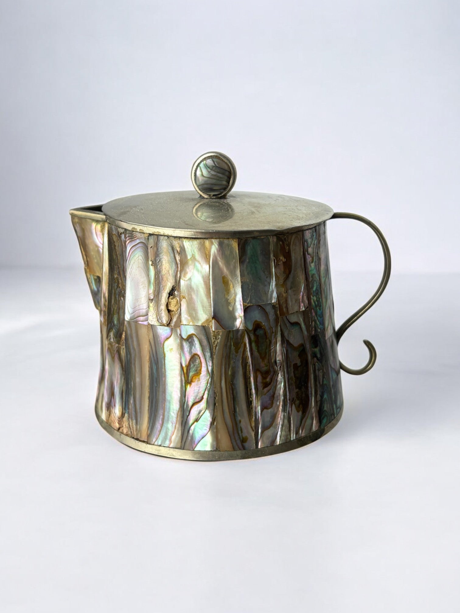 Abalone shell & Alpaca jar, Mexico, 1970's