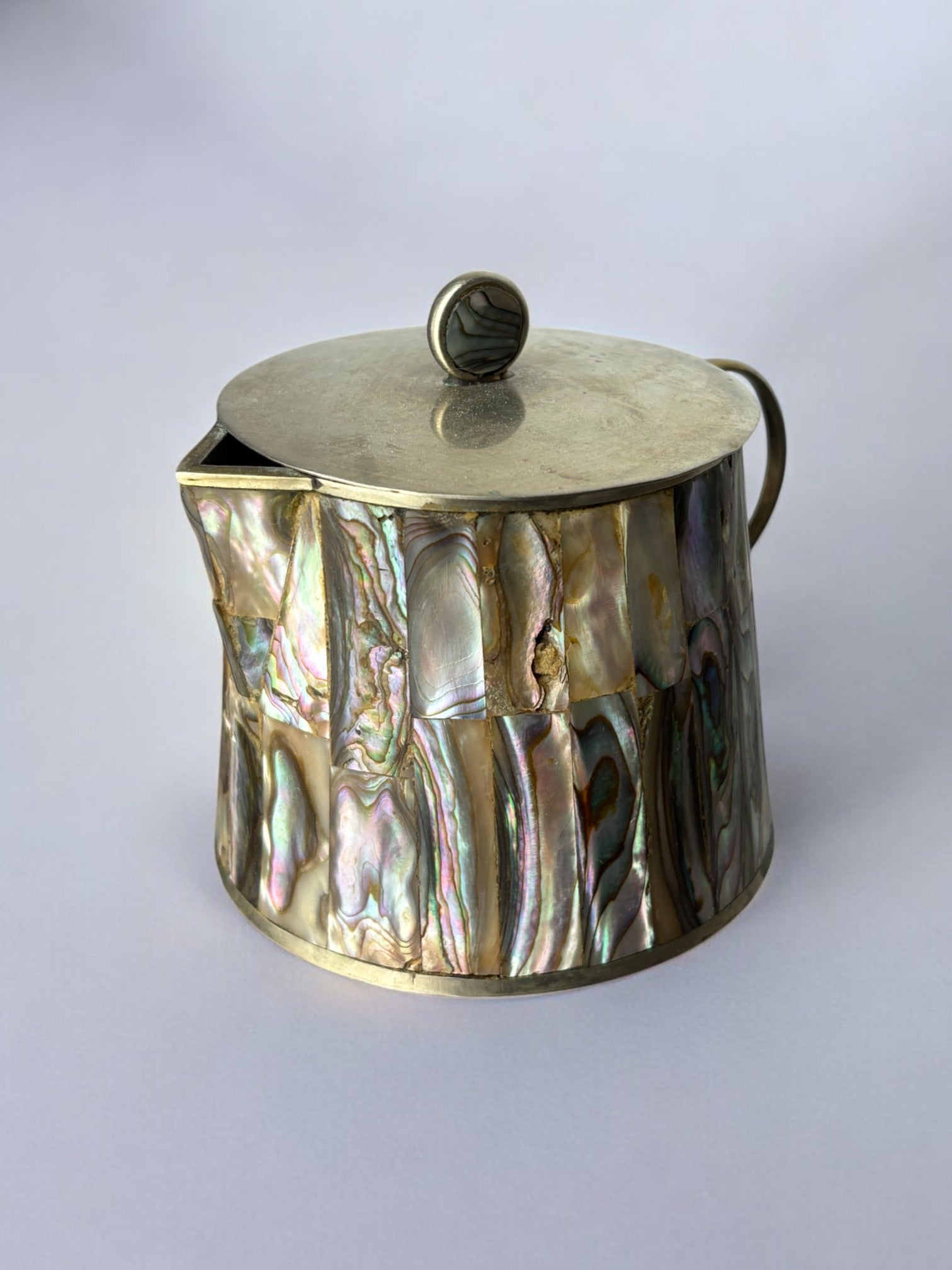 Abalone shell & Alpaca jar, Mexico, 1970's