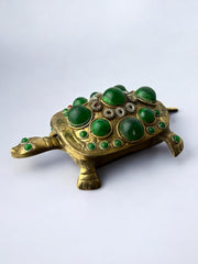 Regency turtle jewelry box in brass, Italy, 1980's