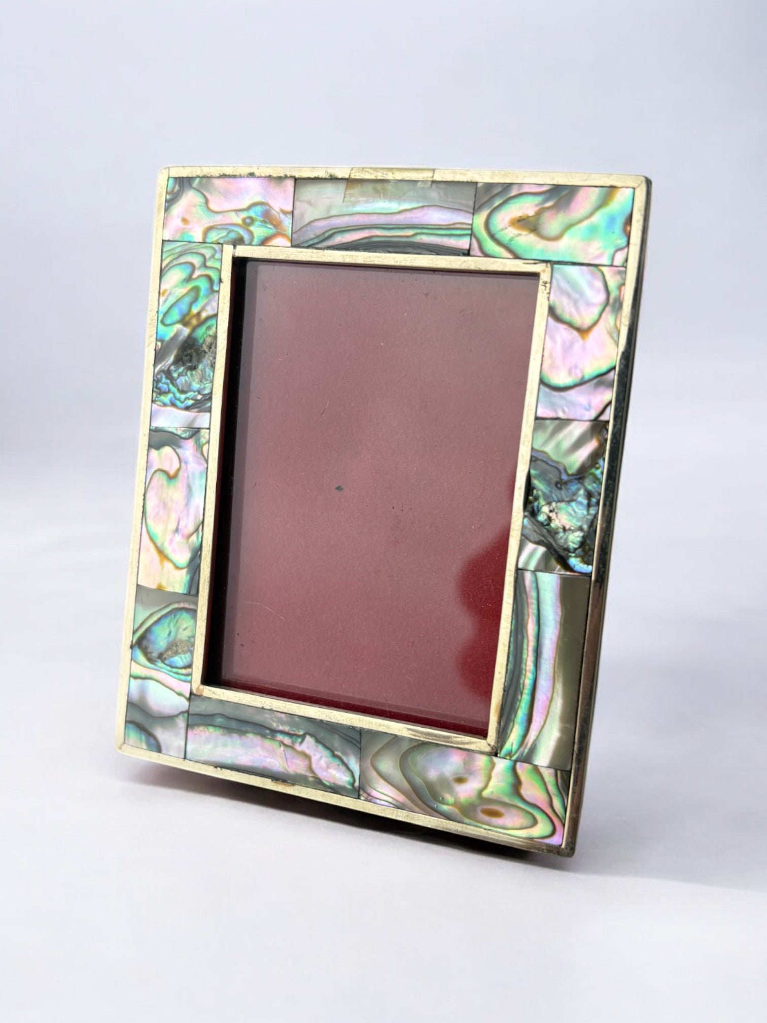 Abalone shell & Alpaca Picture frame, Mexico, 1970