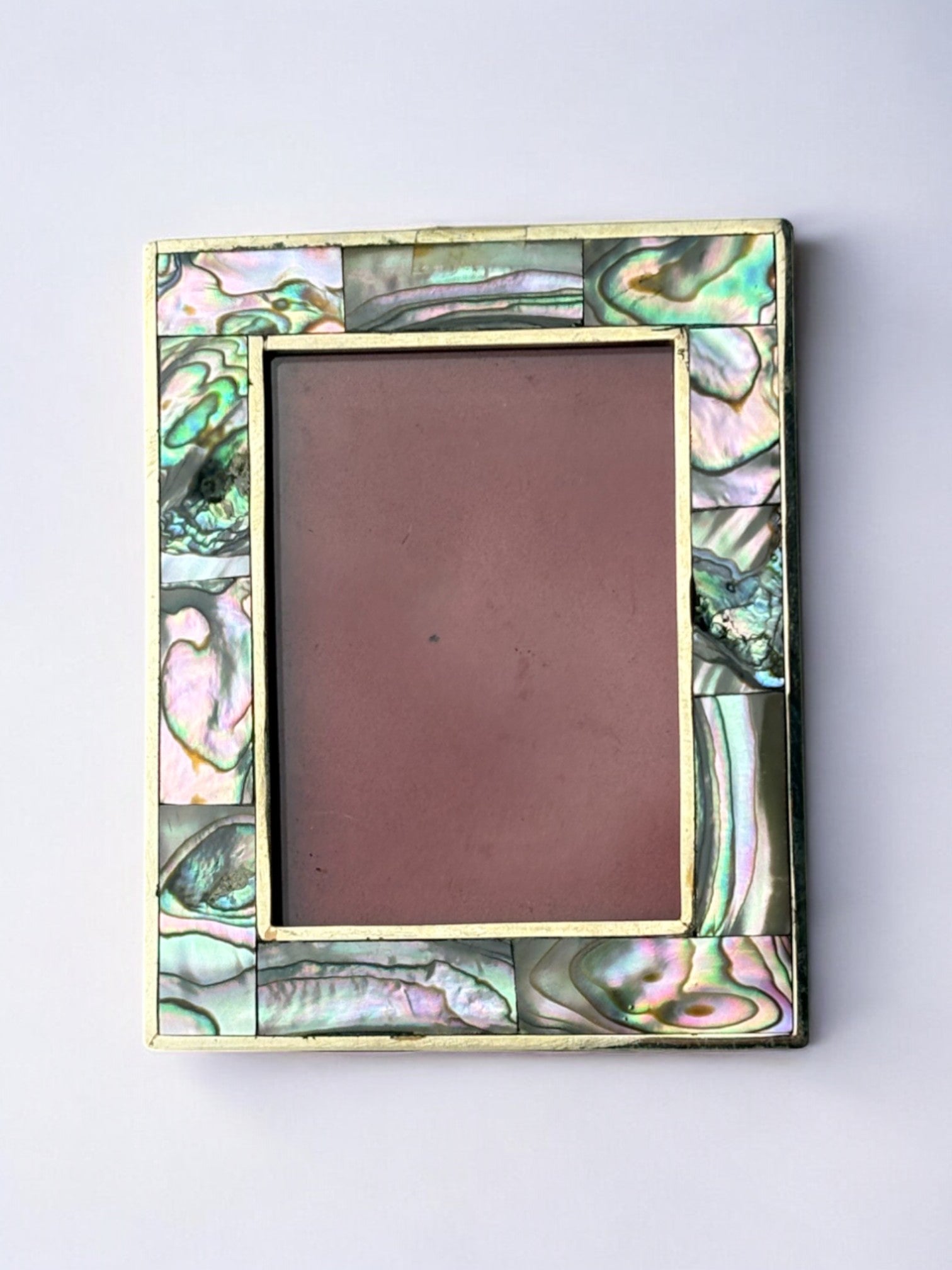 Abalone shell & Alpaca Picture frame, Mexico, 1970