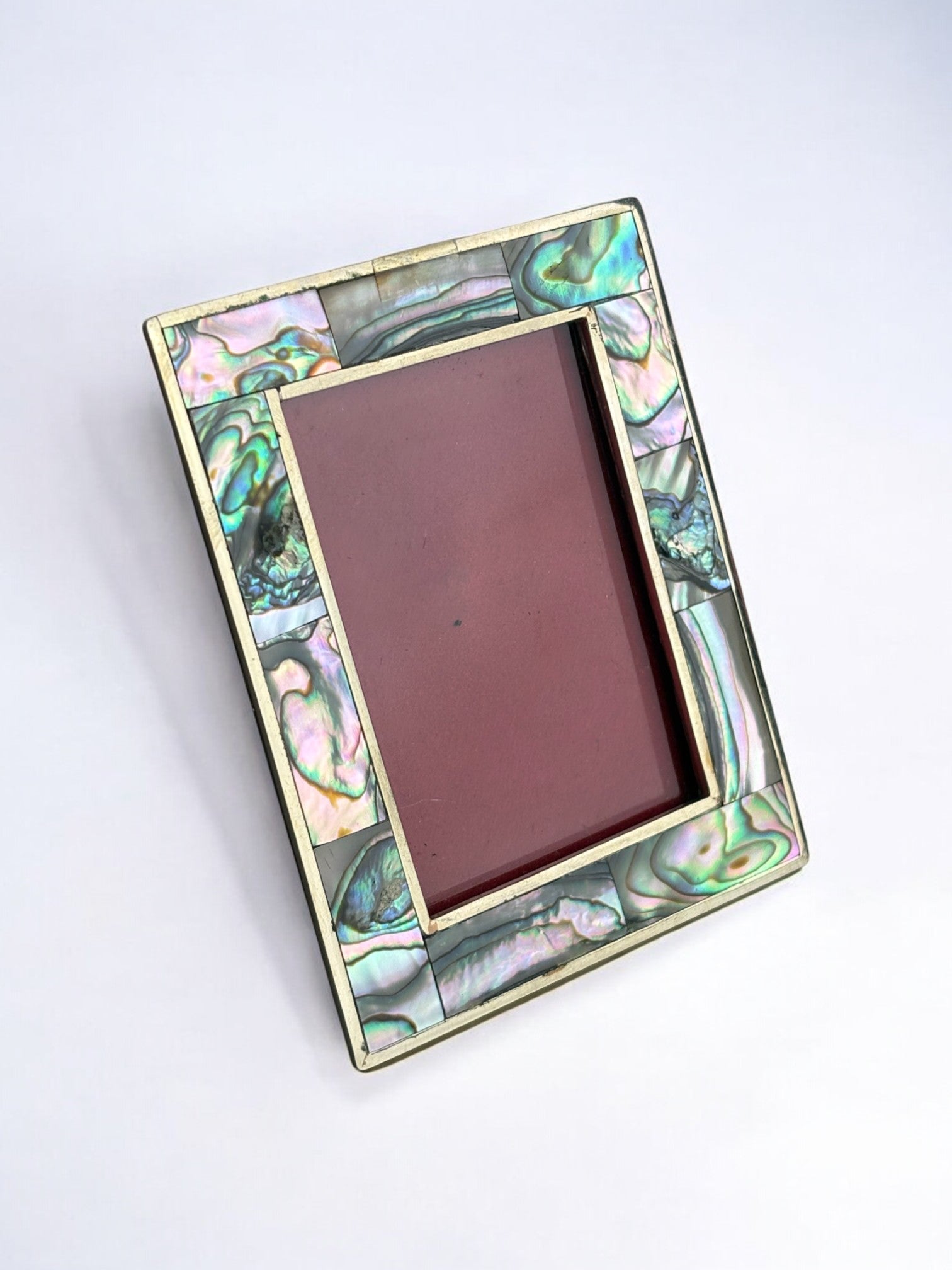 Abalone shell & Alpaca Picture frame, Mexico, 1970