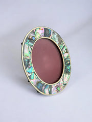 Abalone shell & Alpaca Picture frame, Mexico, 1970's