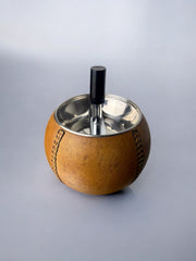Circular Ashtray in leather, Spain, 1980's