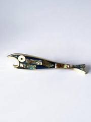 Fish bottle opener, Abalone shell & Alpaca, Mexico, 1980's