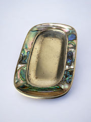 Abalone shell & alpaca tray, Mexico, circa 1970