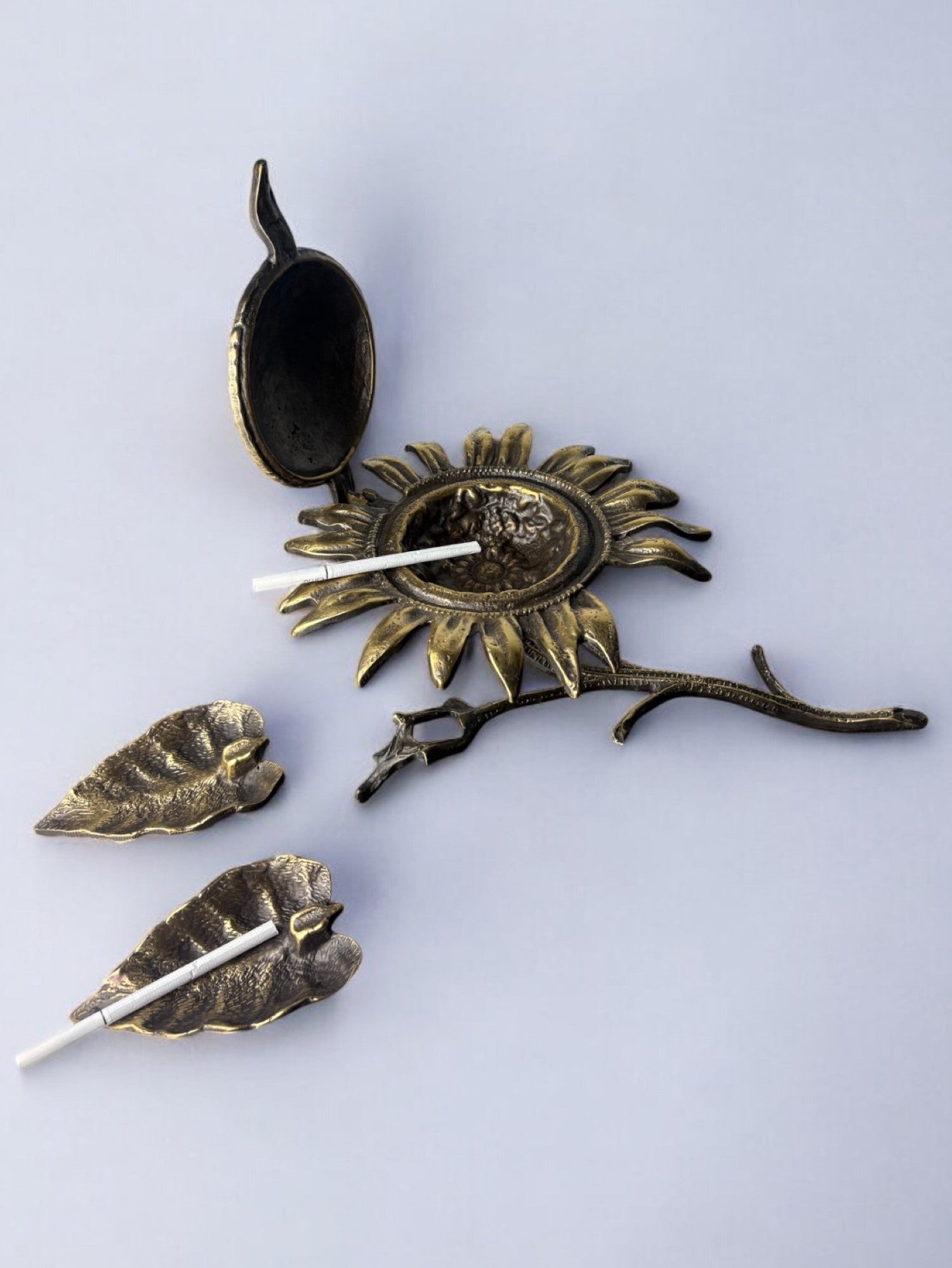 Bronze Sunflower Ashtray, Spain, 1950's