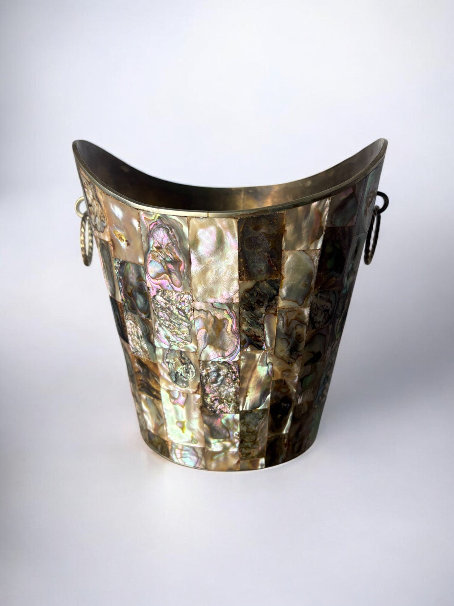 Abalone shell & Alpaca Ice bucket, Mexico, 1970's