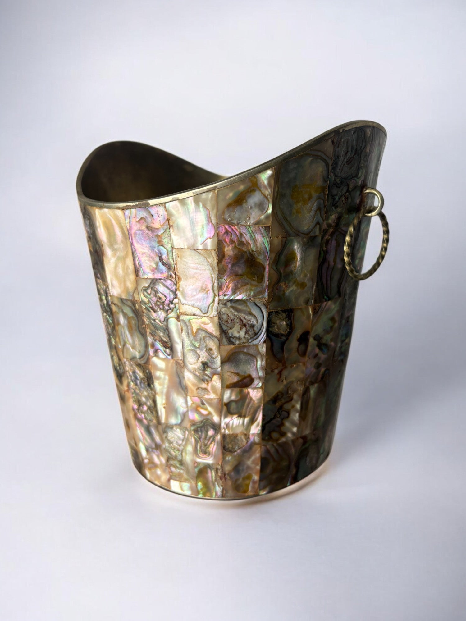 Abalone shell & Alpaca Ice bucket, Mexico, 1970's