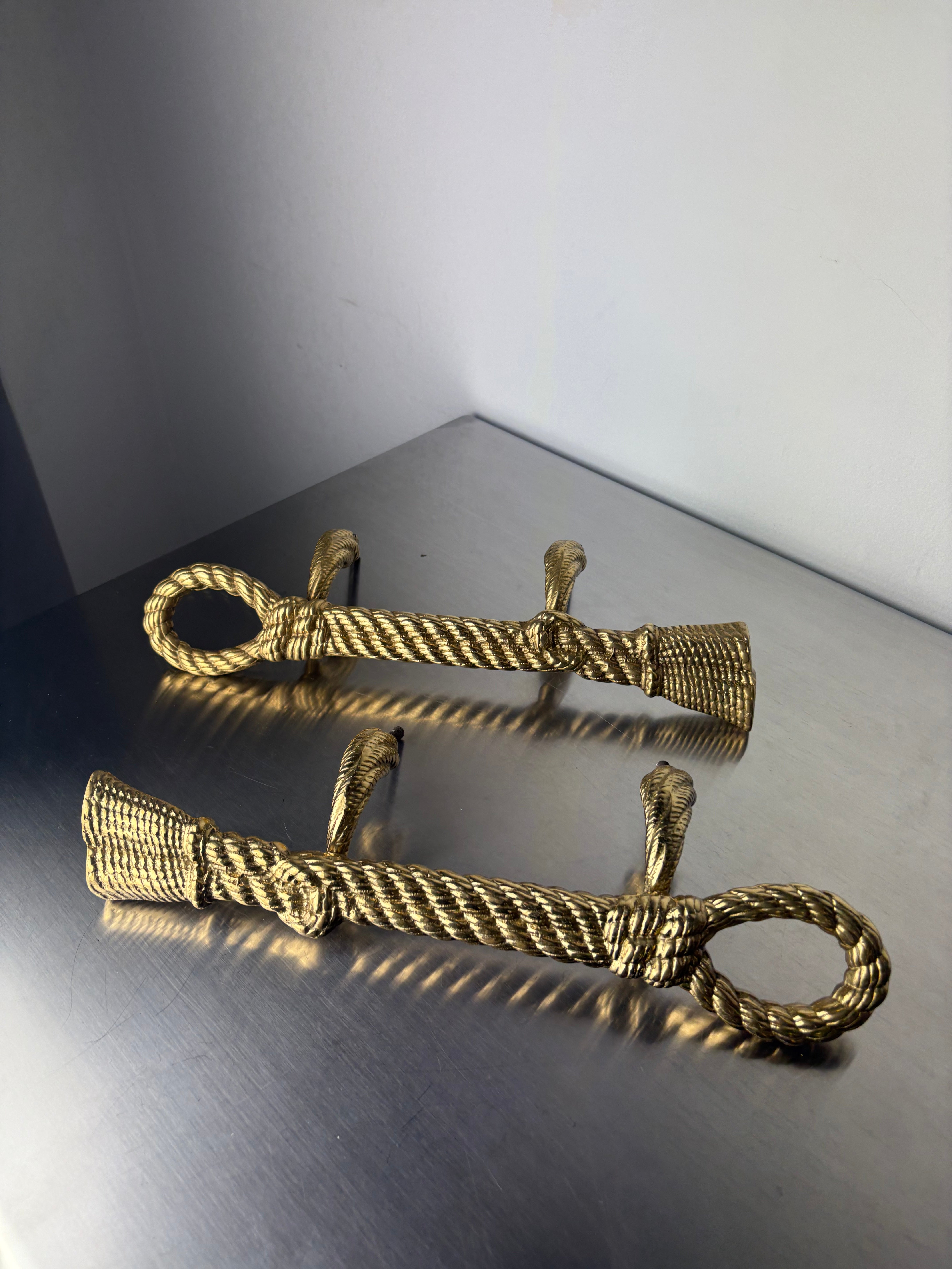 Valenti XL Bronze Rope Knot Door Handles, Spain, 1980's
