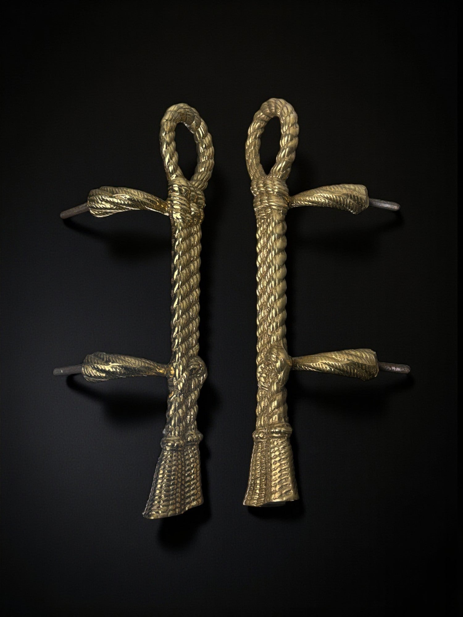 Valenti XL Bronze Rope Knot Door Handles, Spain, 1980's