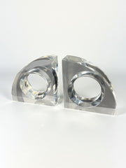 Felice Antonio Botta Lucite Bookends, Italy, 1970s
