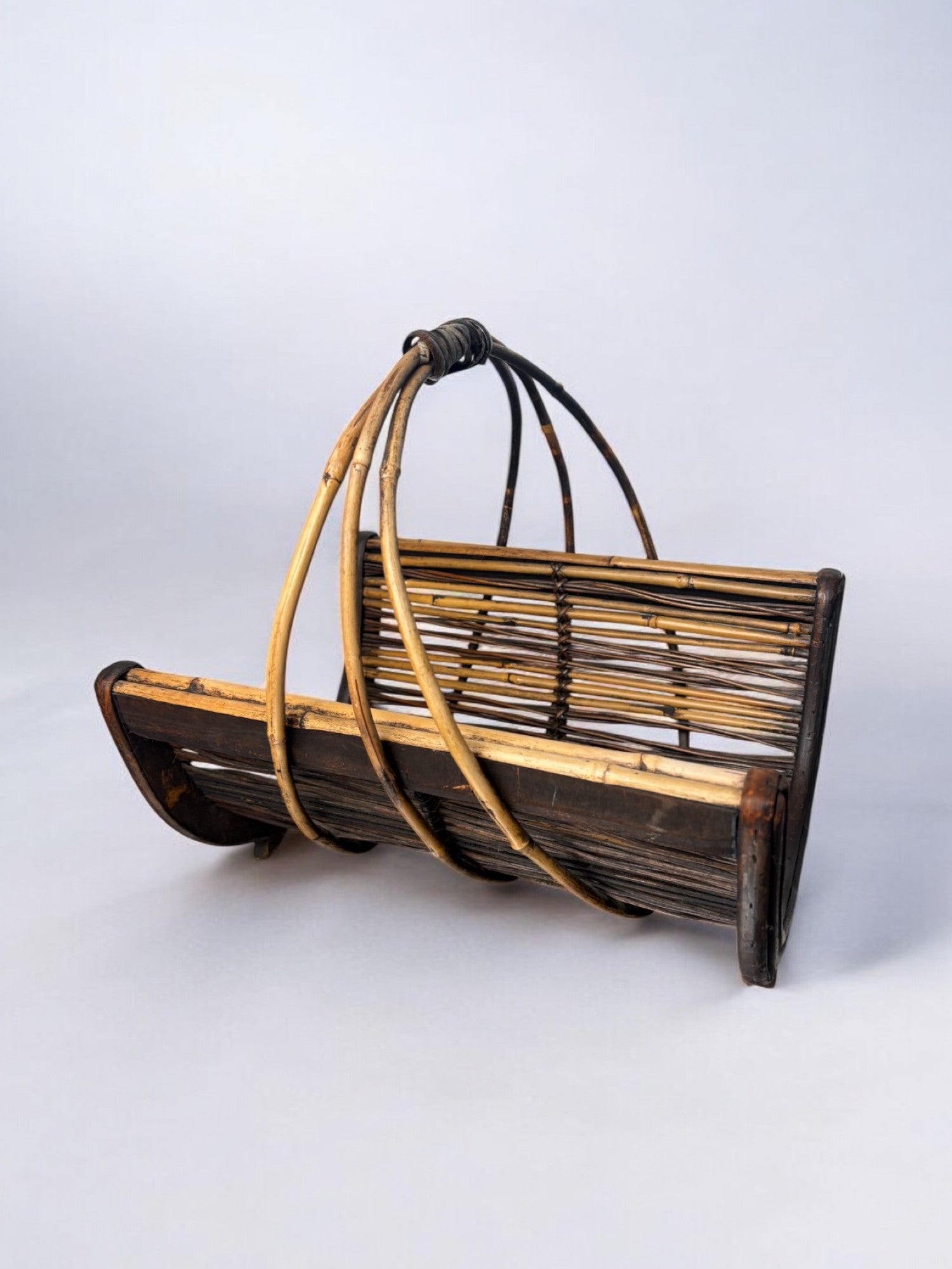 Rattan Magazine rack, Popular art, France, Circa 1950's