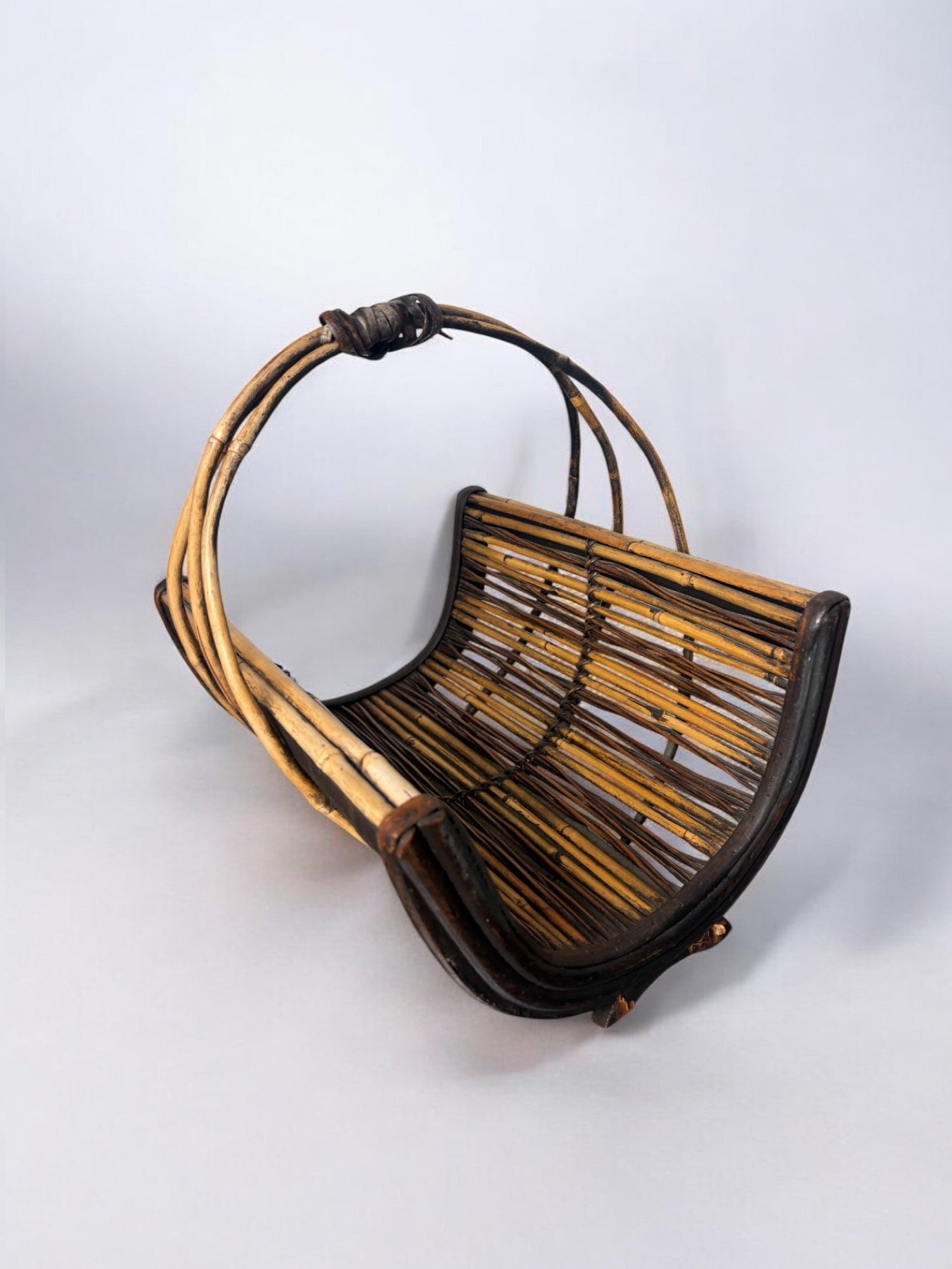 Rattan Magazine rack, Popular art, France, Circa 1950's