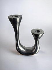 Biomorphic candleholder, solid aluminum, Spain, Circa 1970's