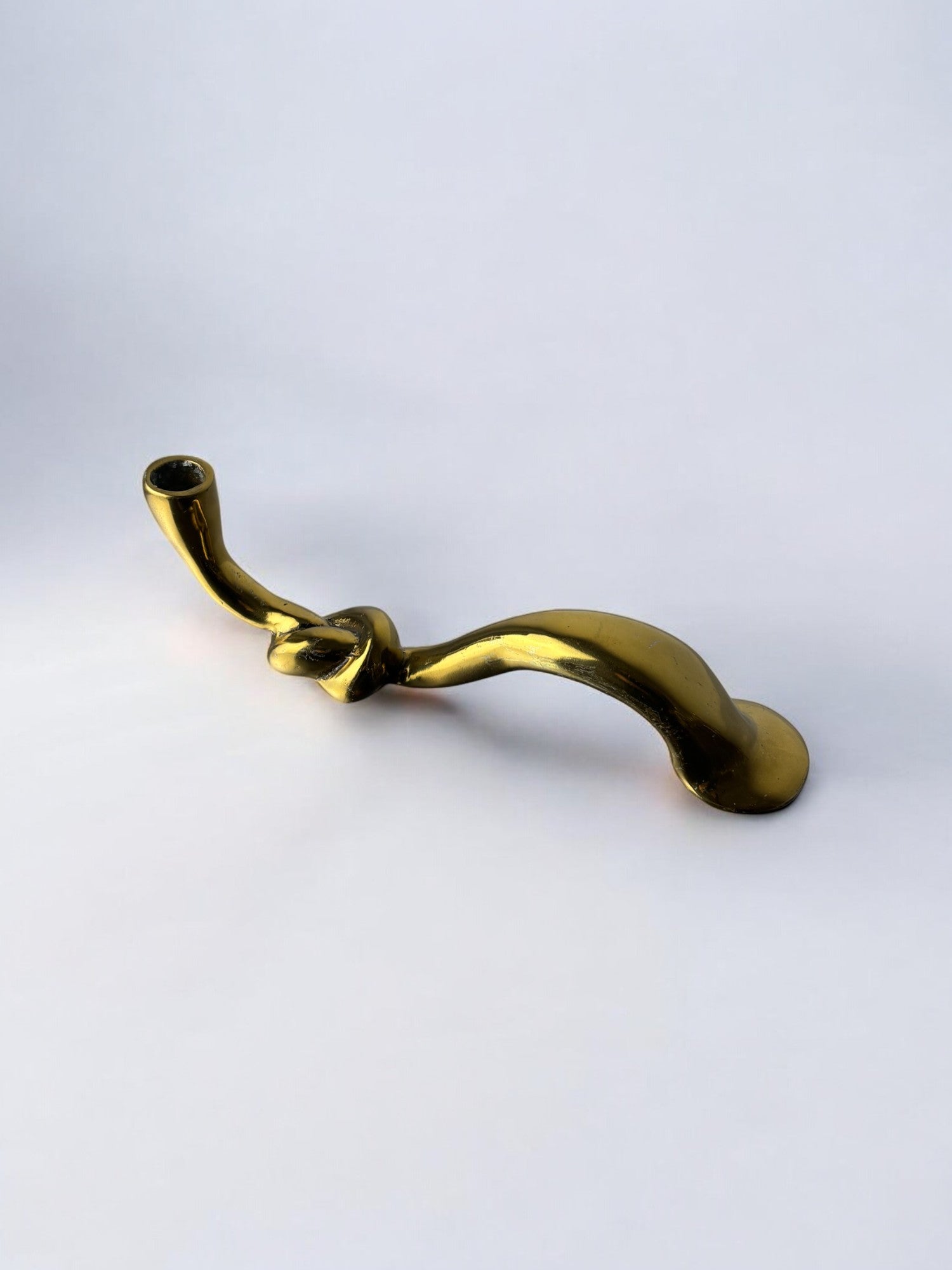 Knot candlestick in bronze, brutalist design, Italy, 1970