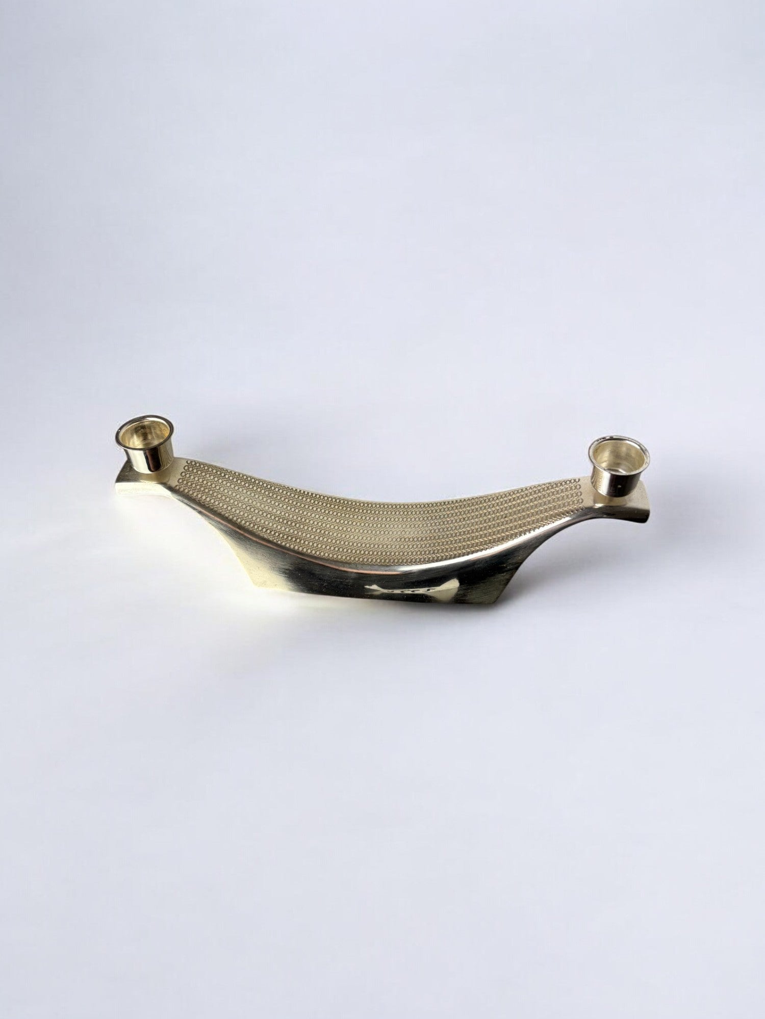 Art deco candlestick by WMF in stainless steel, 2 flames, Germany, 1970's