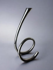 XL Biomorphic candleholder, solid aluminum, Spain, 1970