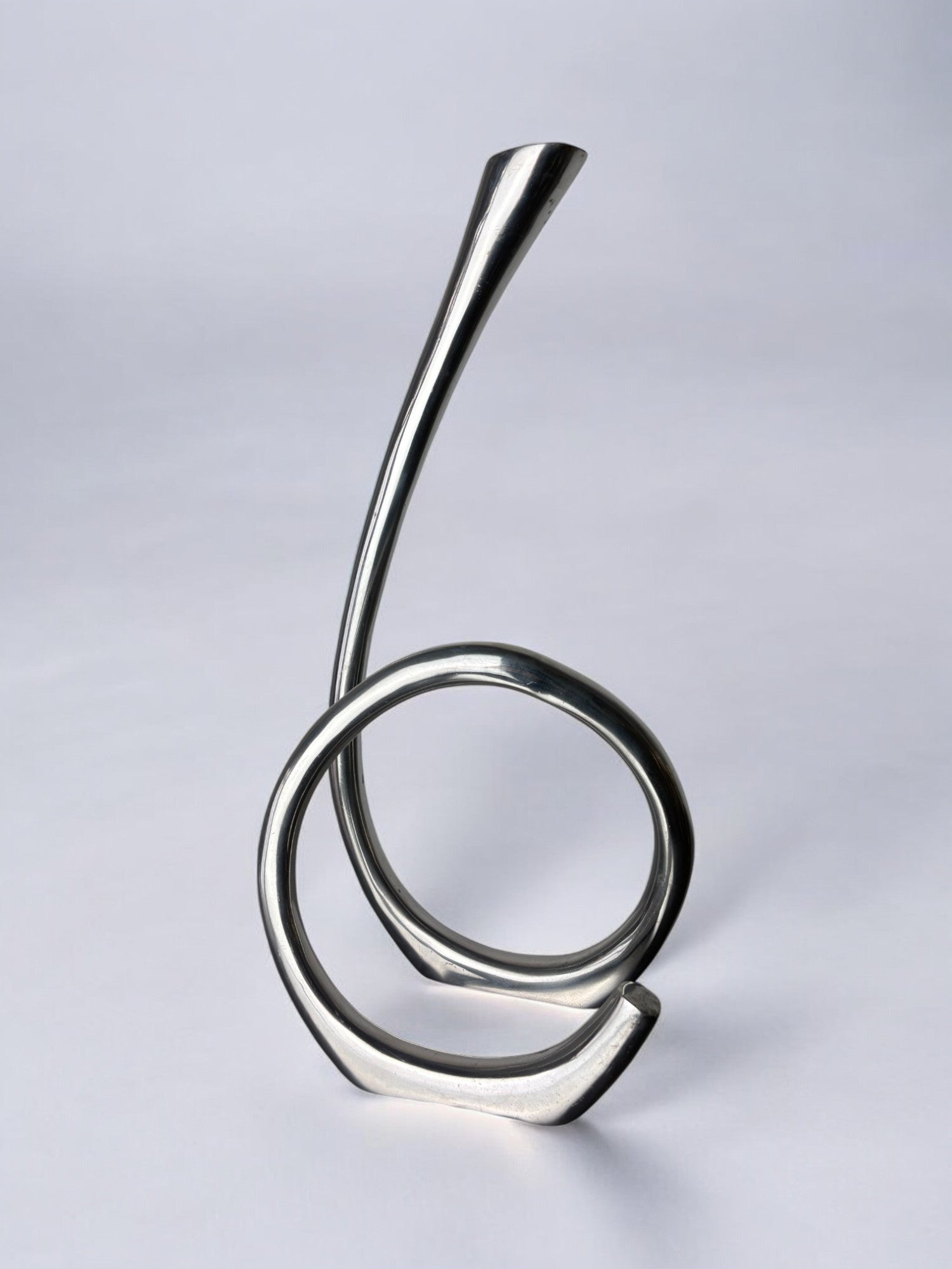 XL Biomorphic candleholder, solid aluminum, Spain, 1970