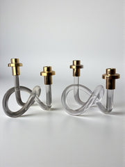 Pair of pretzel candlesticks by Dorothy Thorpe
