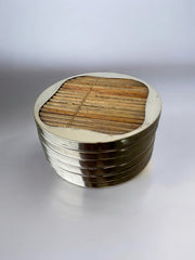 Hollywood Regency Rattan Coasters, set of 6, Italy, 1970's