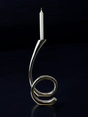 XL Biomorphic candleholder, solid aluminum, Spain, 1970's