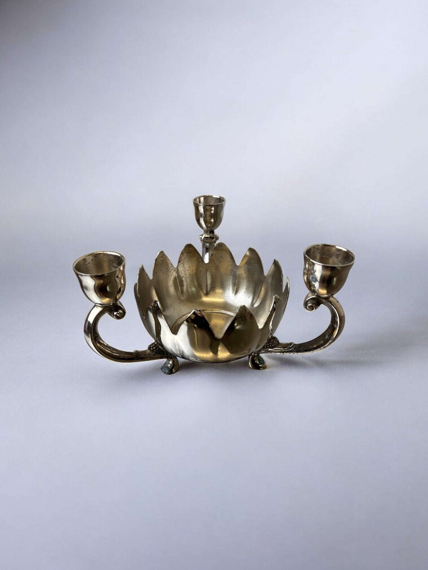 Art deco waterlily Candelholders, France, 1960's