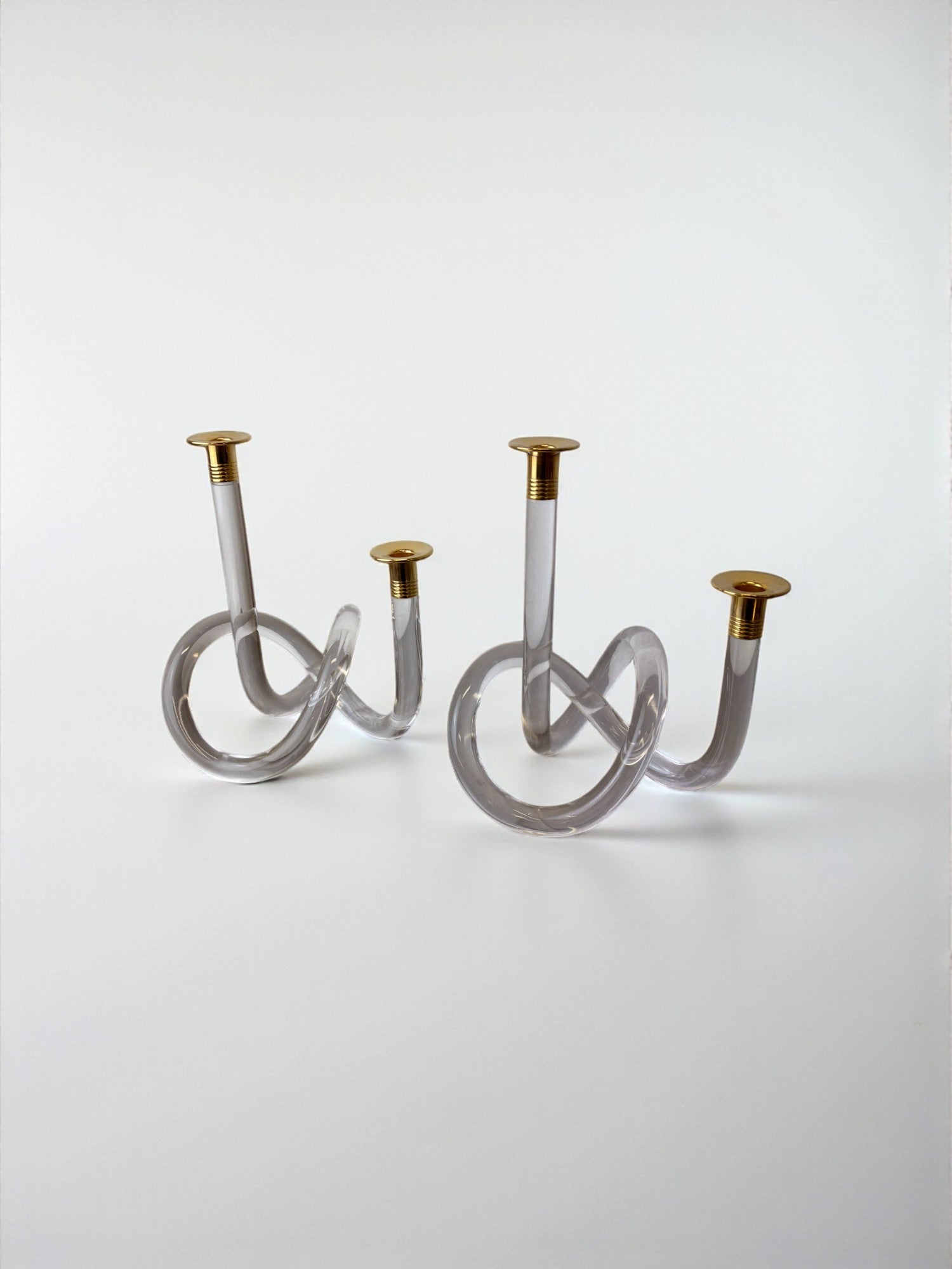 Pair of pretzel candlesticks by Dorothy Thorpe, Circa 1970's