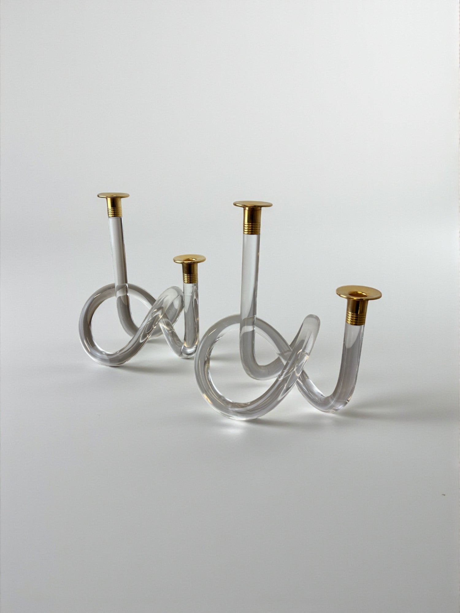 Pair of pretzel candlesticks by Dorothy Thorpe, Circa 1970's