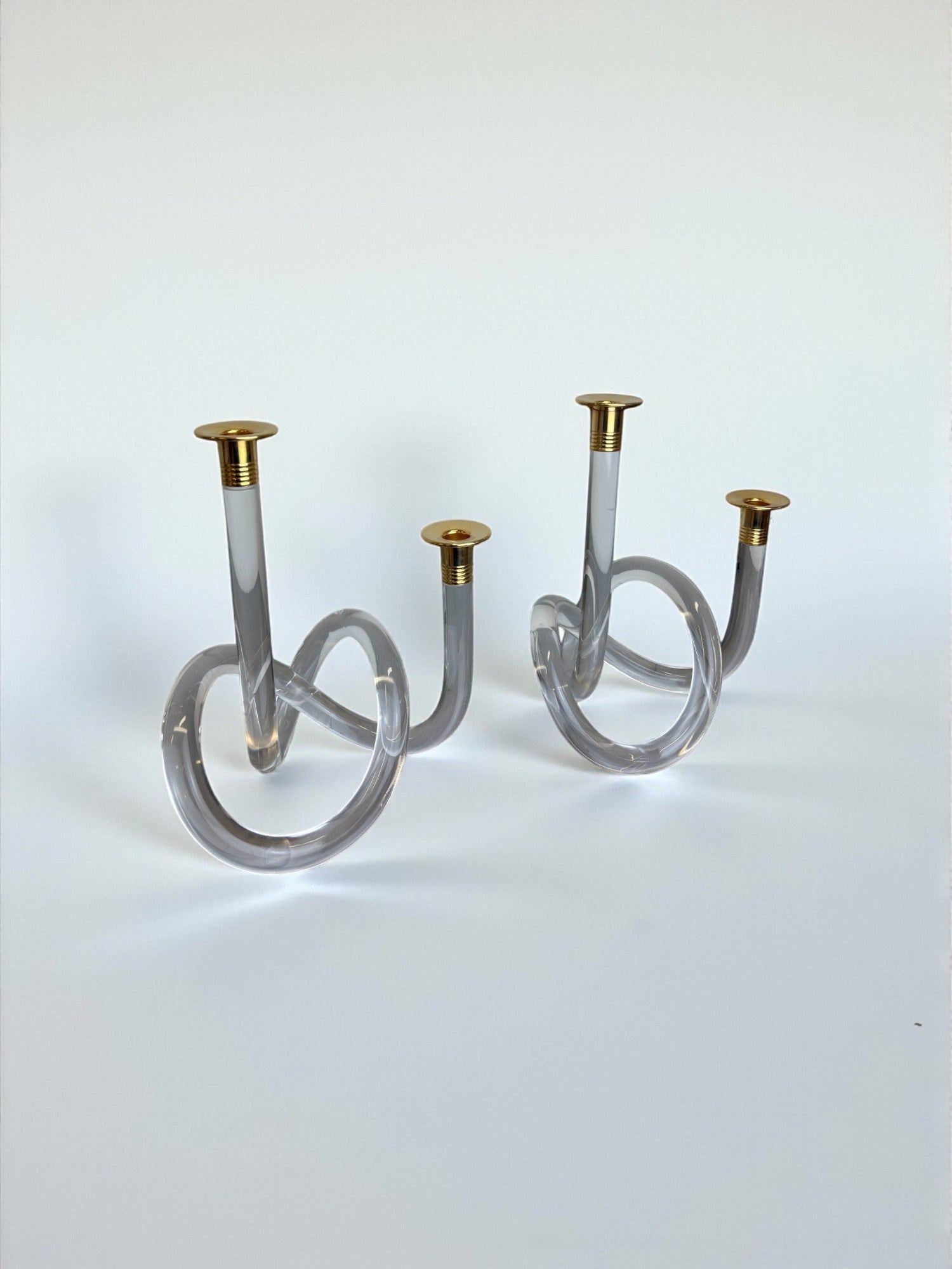 Pair of pretzel candlesticks by Dorothy Thorpe, Circa 1970's