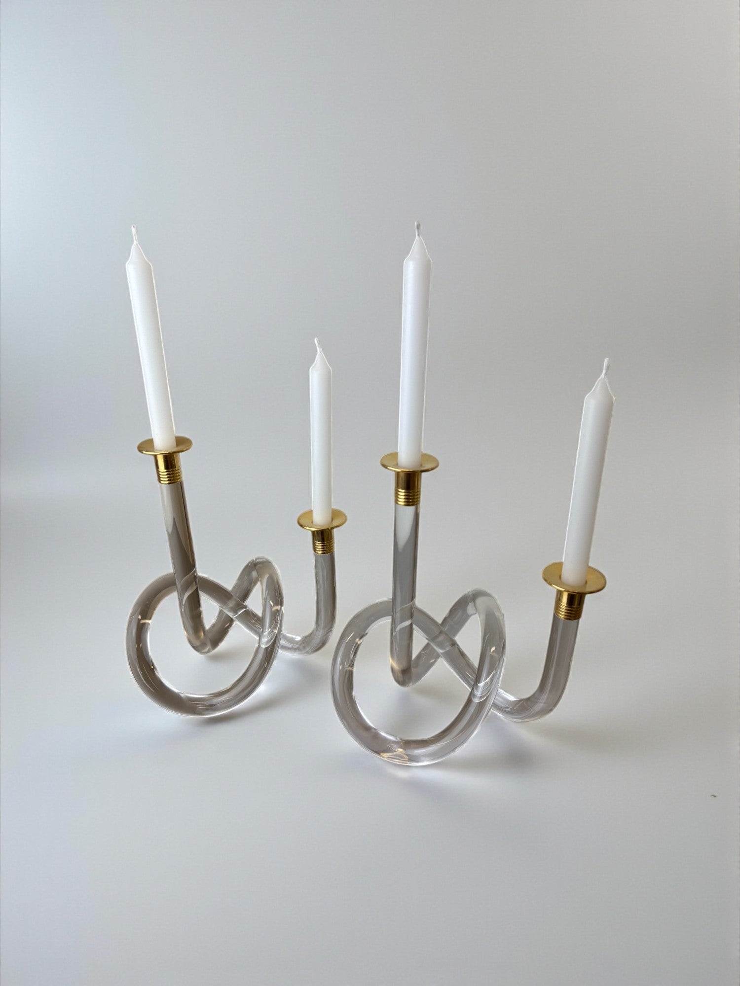 Pair of pretzel candlesticks by Dorothy Thorpe, Circa 1970's