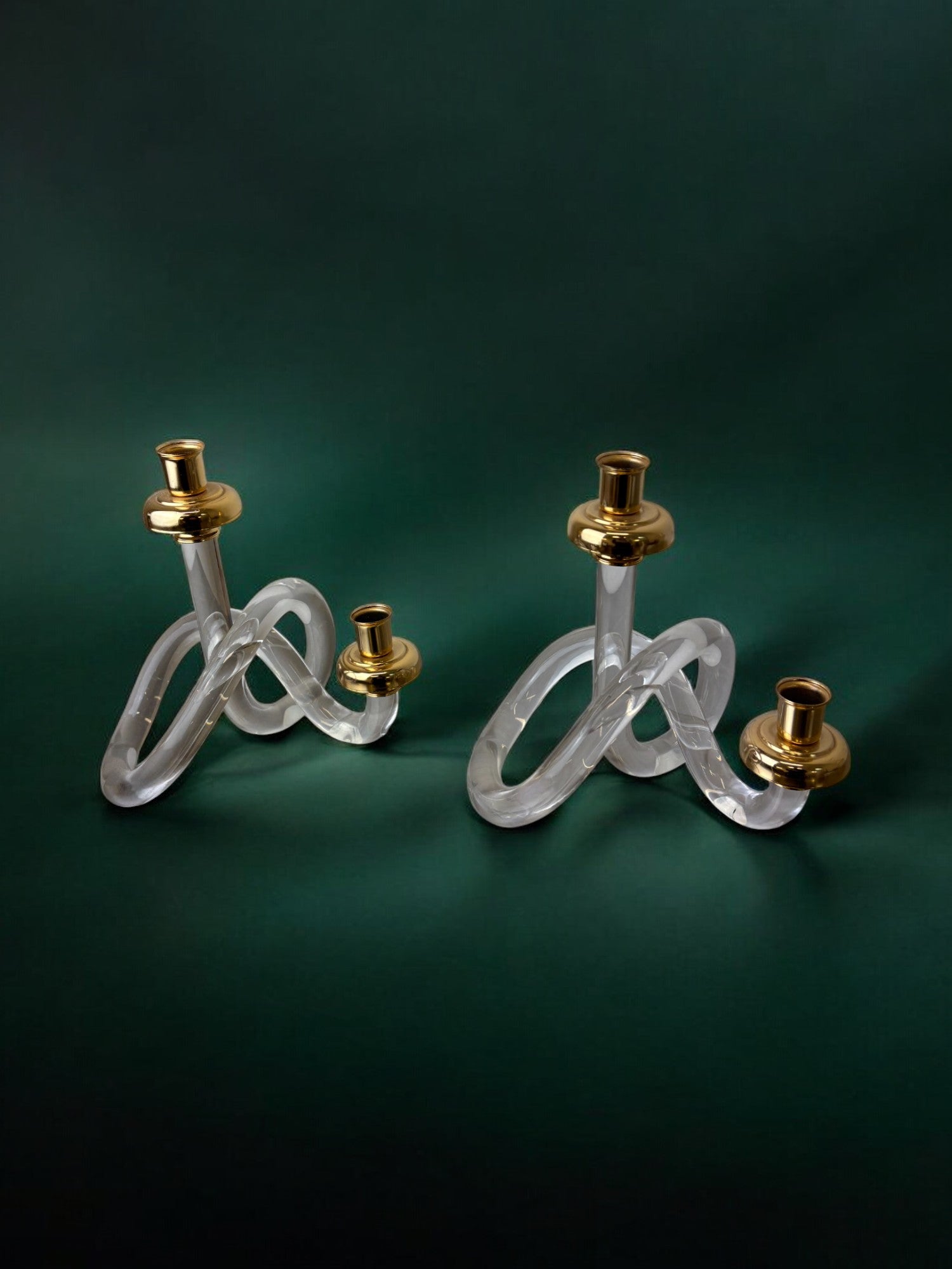 Pair of pretzel candlesticks by Dorothy Thorpe, Circa 1970