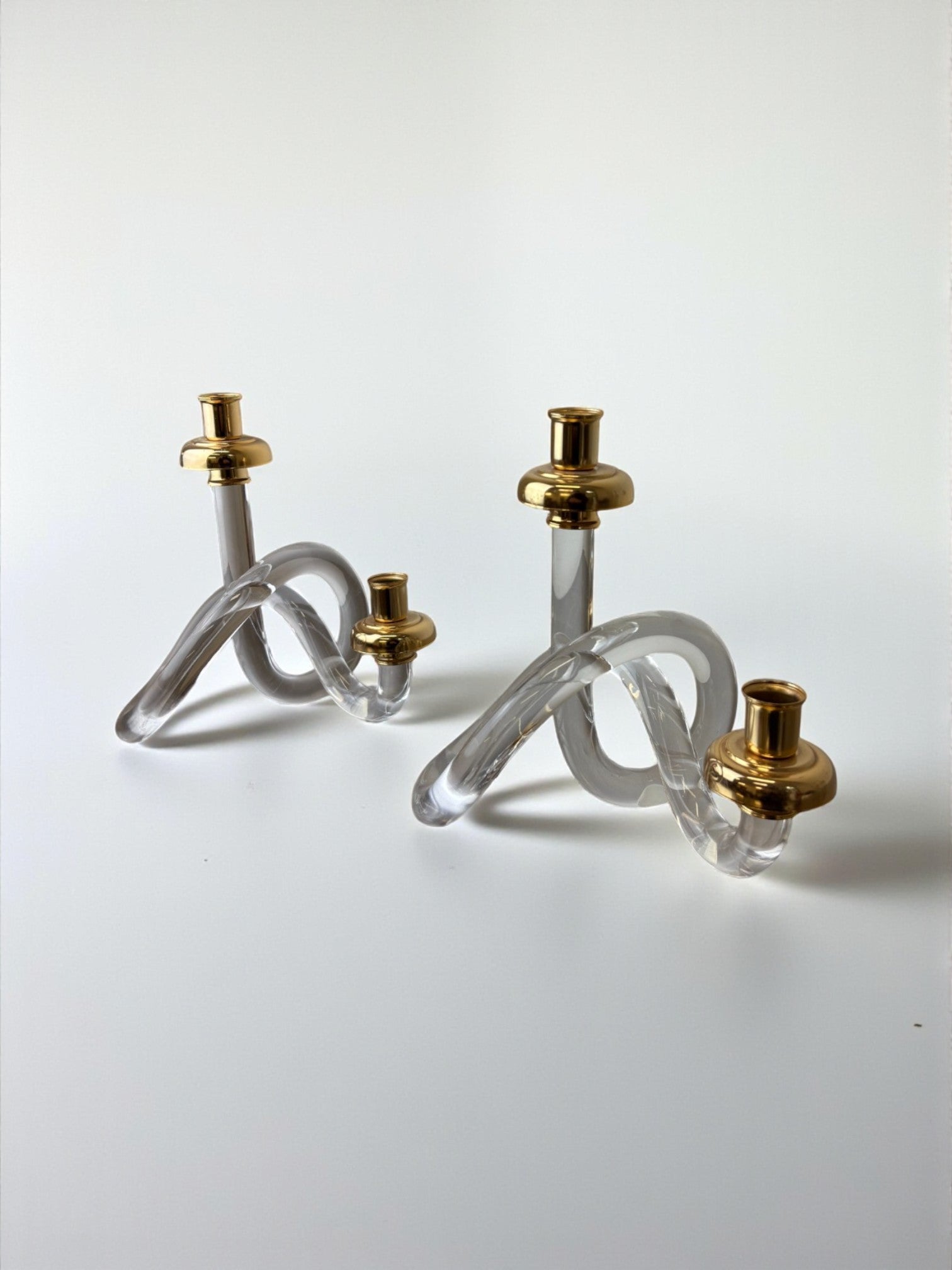 Pair of pretzel candlesticks by Dorothy Thorpe, Circa 1970
