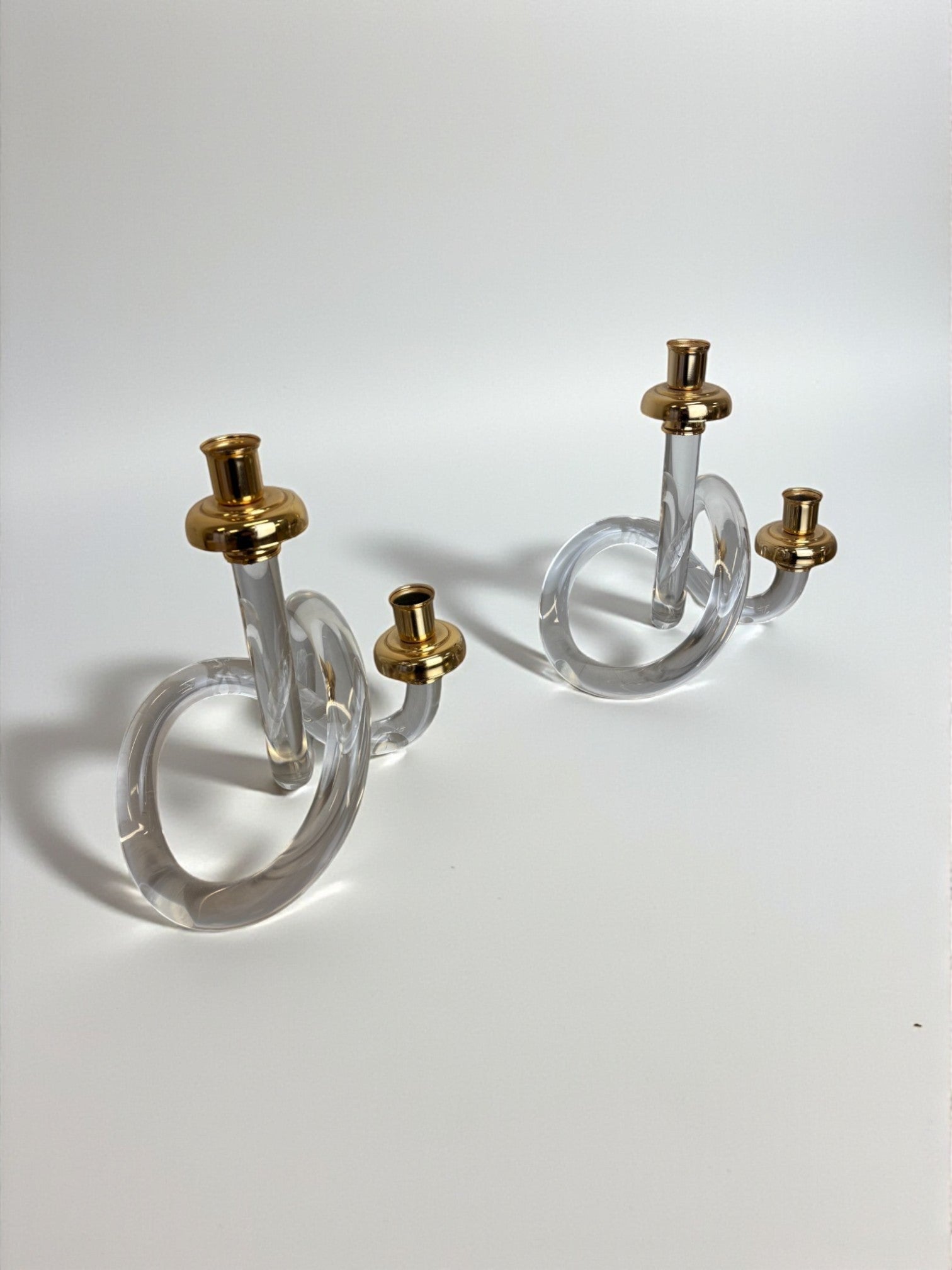 Pair of pretzel candlesticks by Dorothy Thorpe, Circa 1970