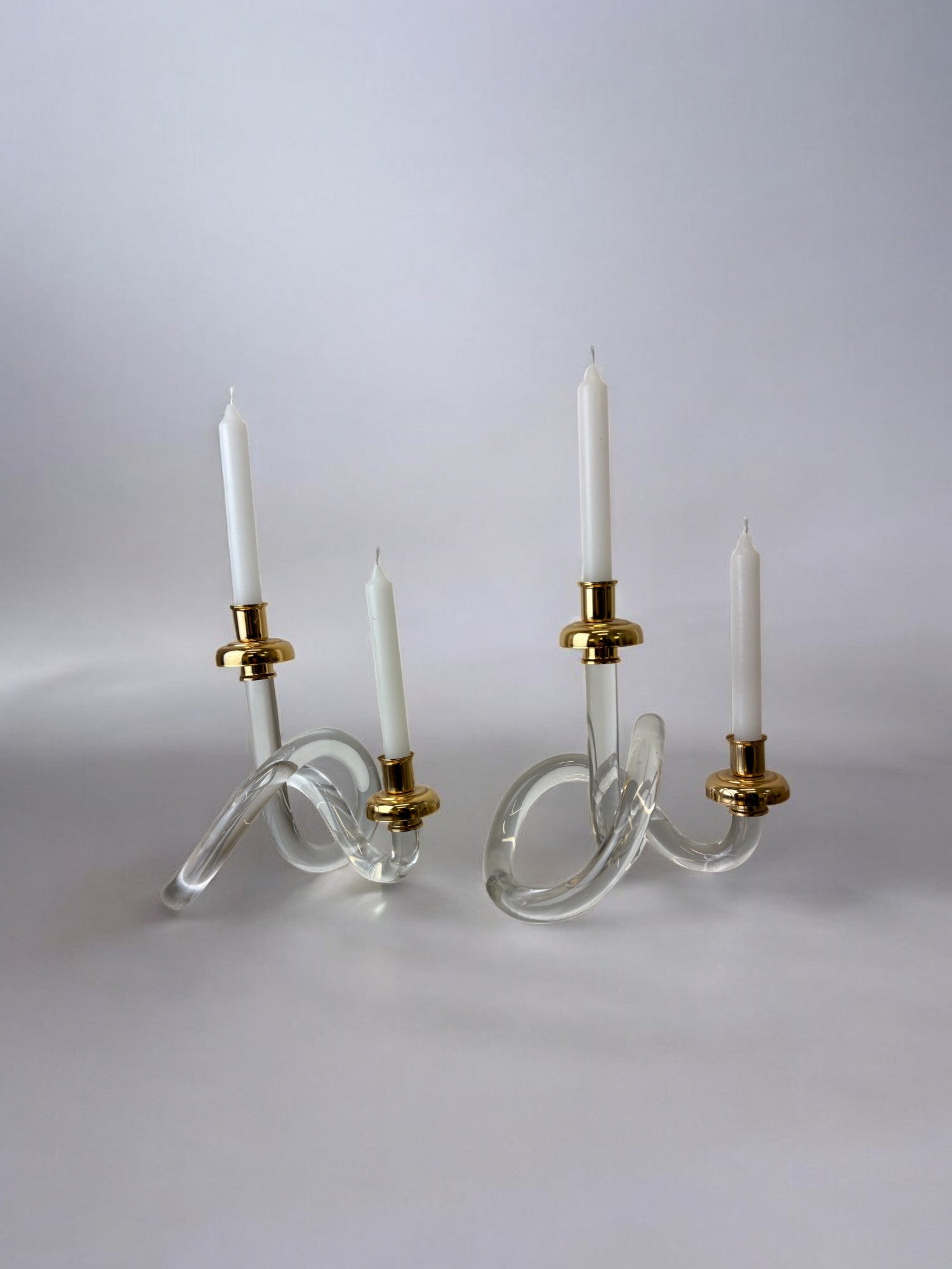 Pair of pretzel candlesticks by Dorothy Thorpe, Circa 1970