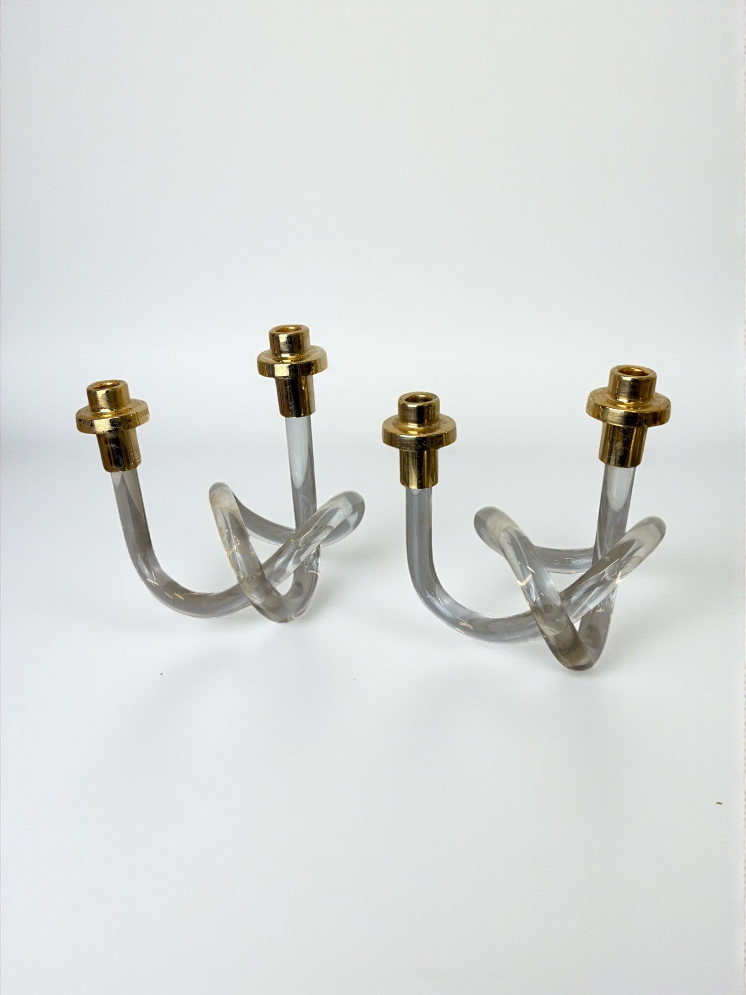 Pair of pretzel candlesticks by Dorothy Thorpe, 1970's